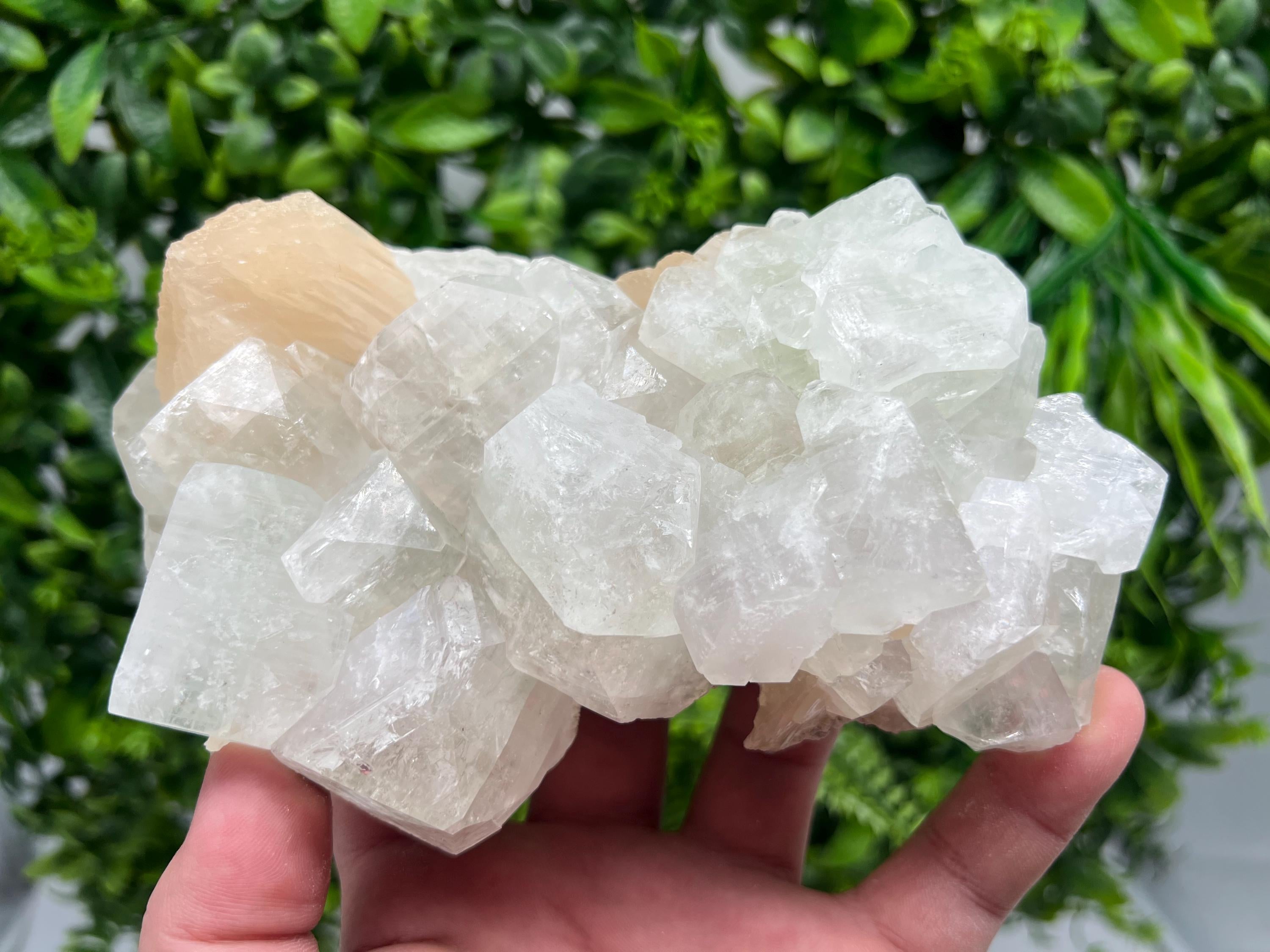 EXSTA Large Apophyllite,Stilbite on Chalcedony,natural,collection mineral specimen,India Mineral,Crystal,Stone Mineral Specimen IndiaCrystal