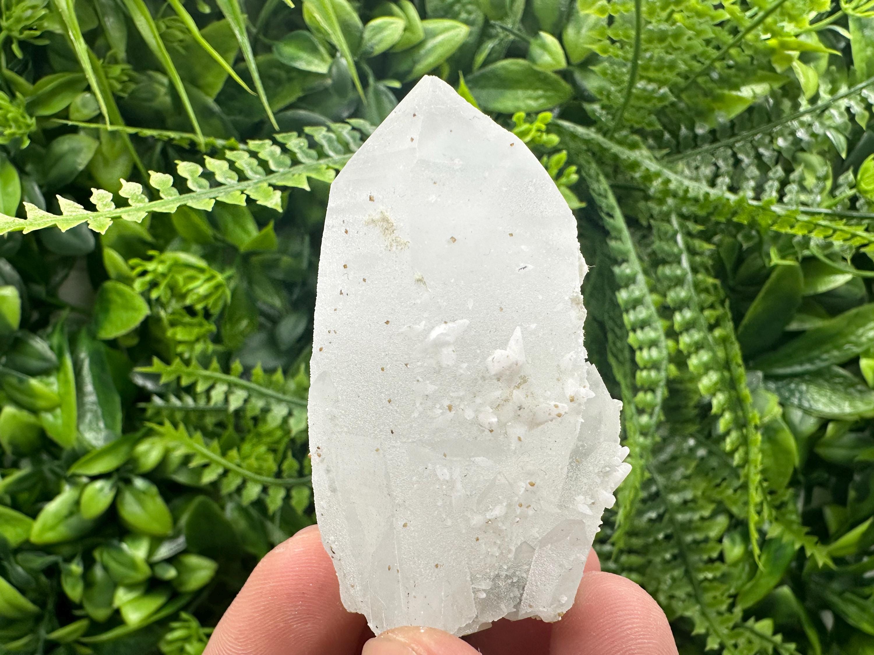 Quartz Cluster with Rhodochrosite and Chlorite Inclusions