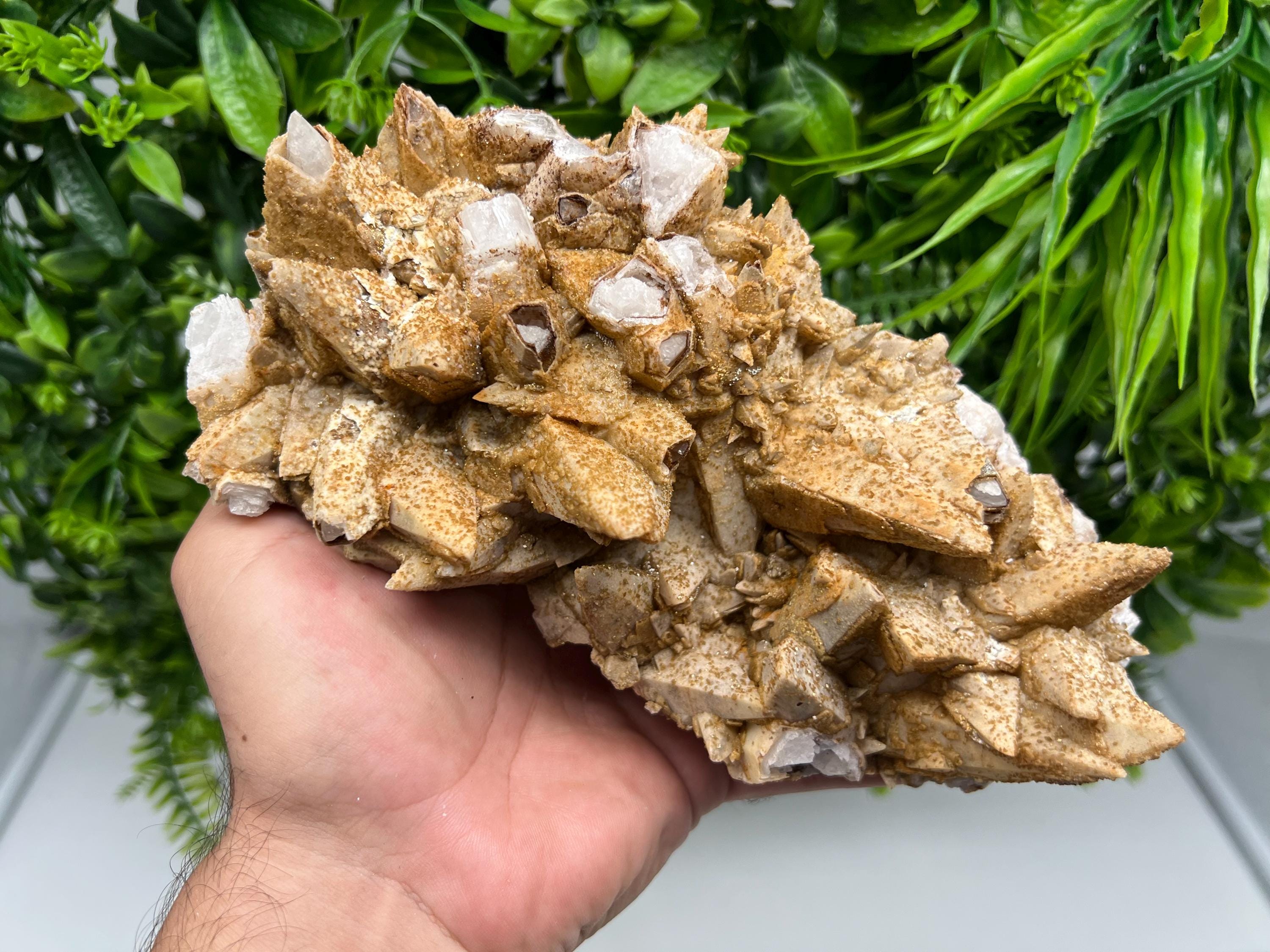 Stunning Brown Rhodochrosite on Calcite,Chalcedony,from Djurcovo mine,Bulgaria,natural collection mineral specimen,home decor crystal,gift