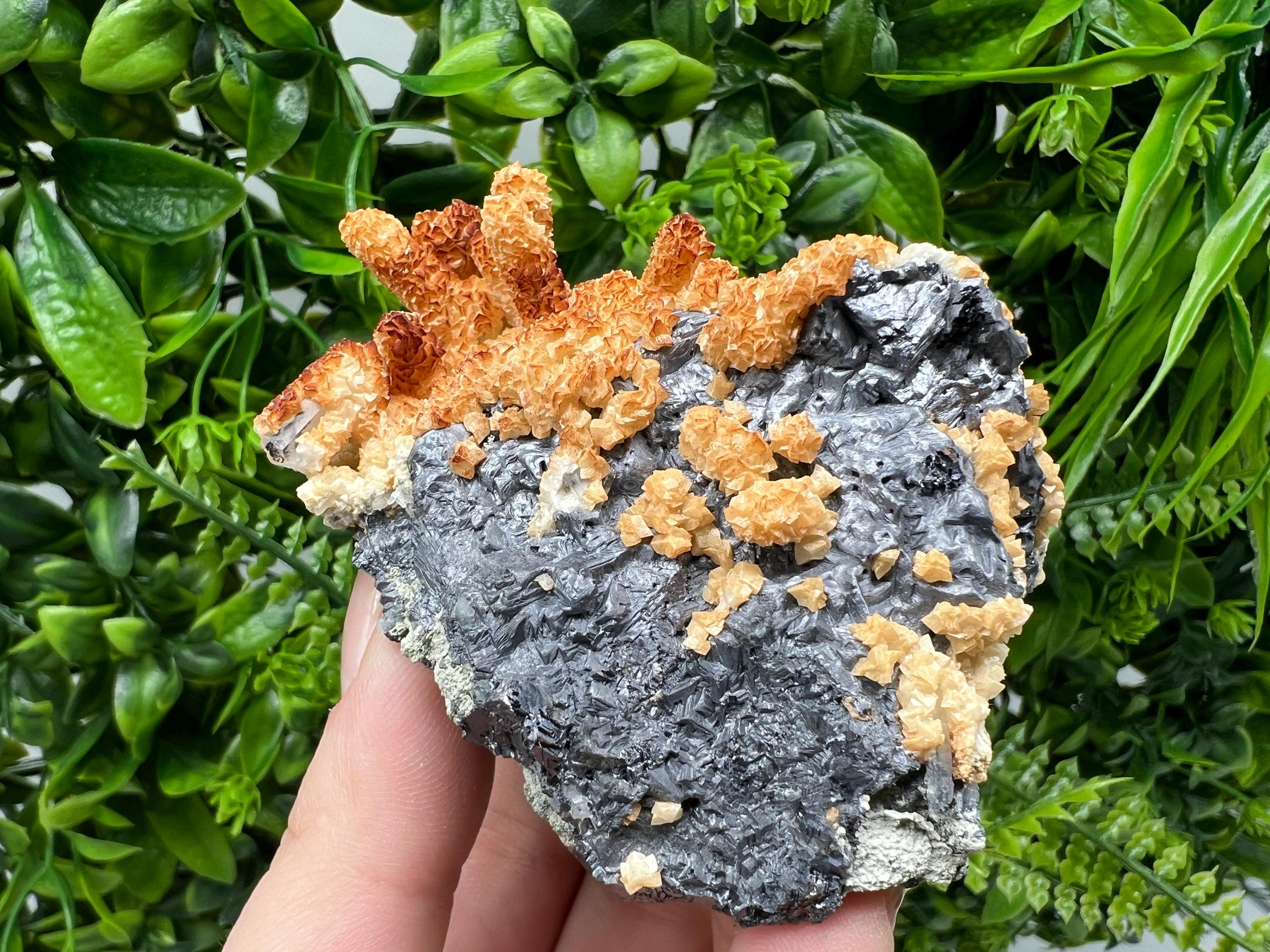 Spinel Law Galena, Quartz, Calcite Mineral Specimen, Home Decor Stone