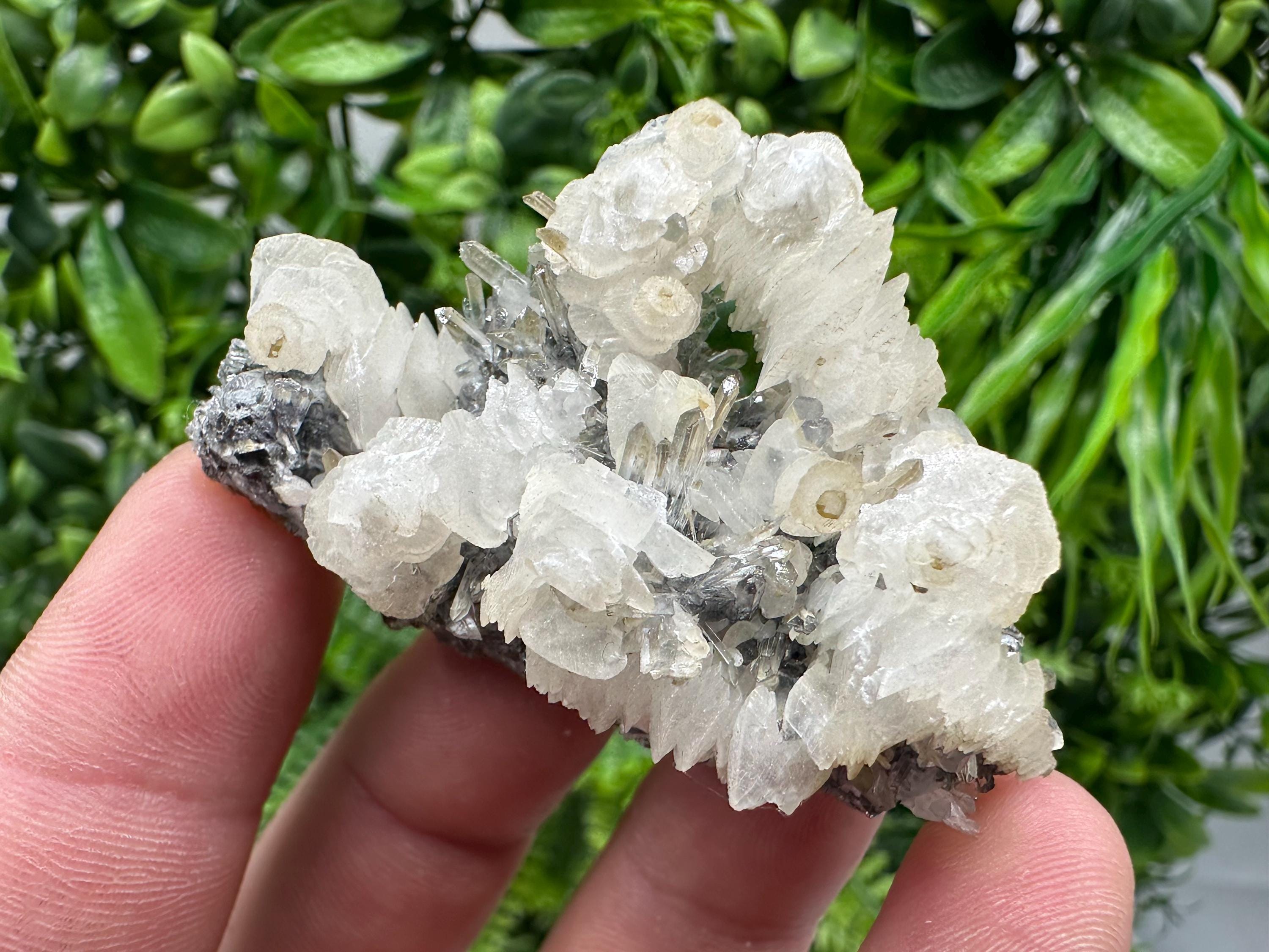 Quartz with Calcite and Chlorite: Borieva Mine Crystal Souvenir