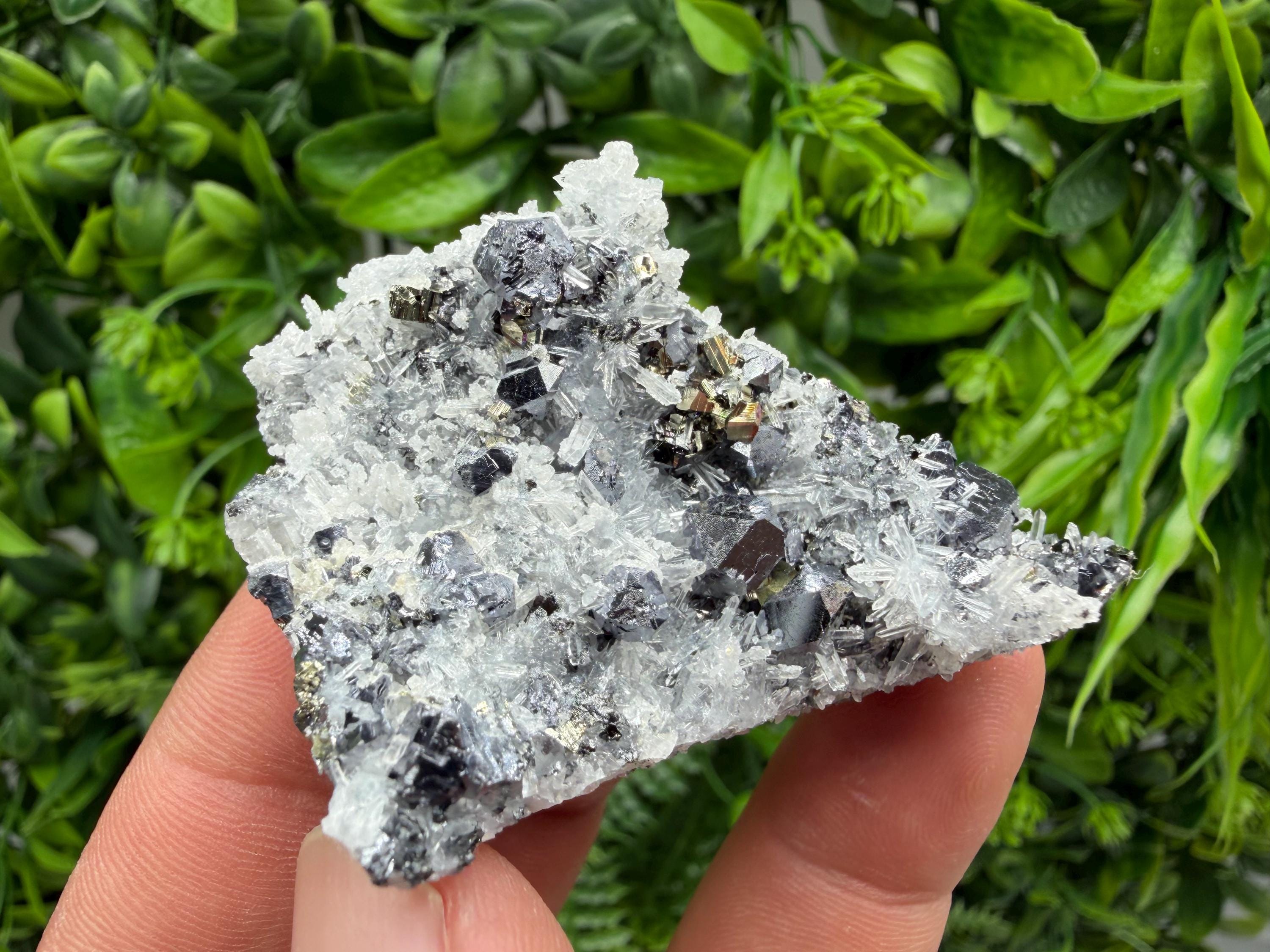 Pyrite Sphalerite Quartz Calcite Mineral Specimen, Krushev dol Mine