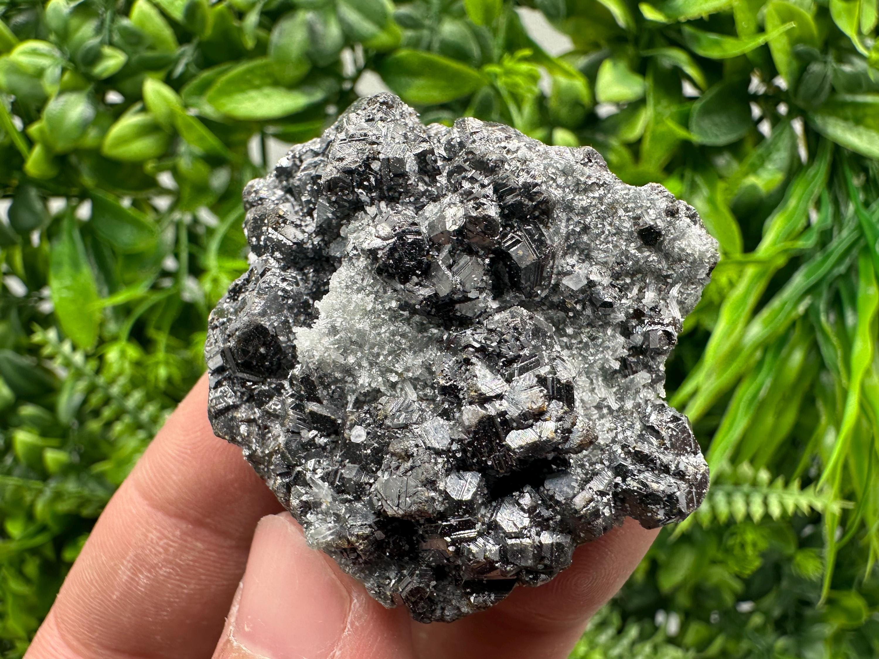 Sphalerite on Green Quartz, Madan Bulgaria Mineral Specimen