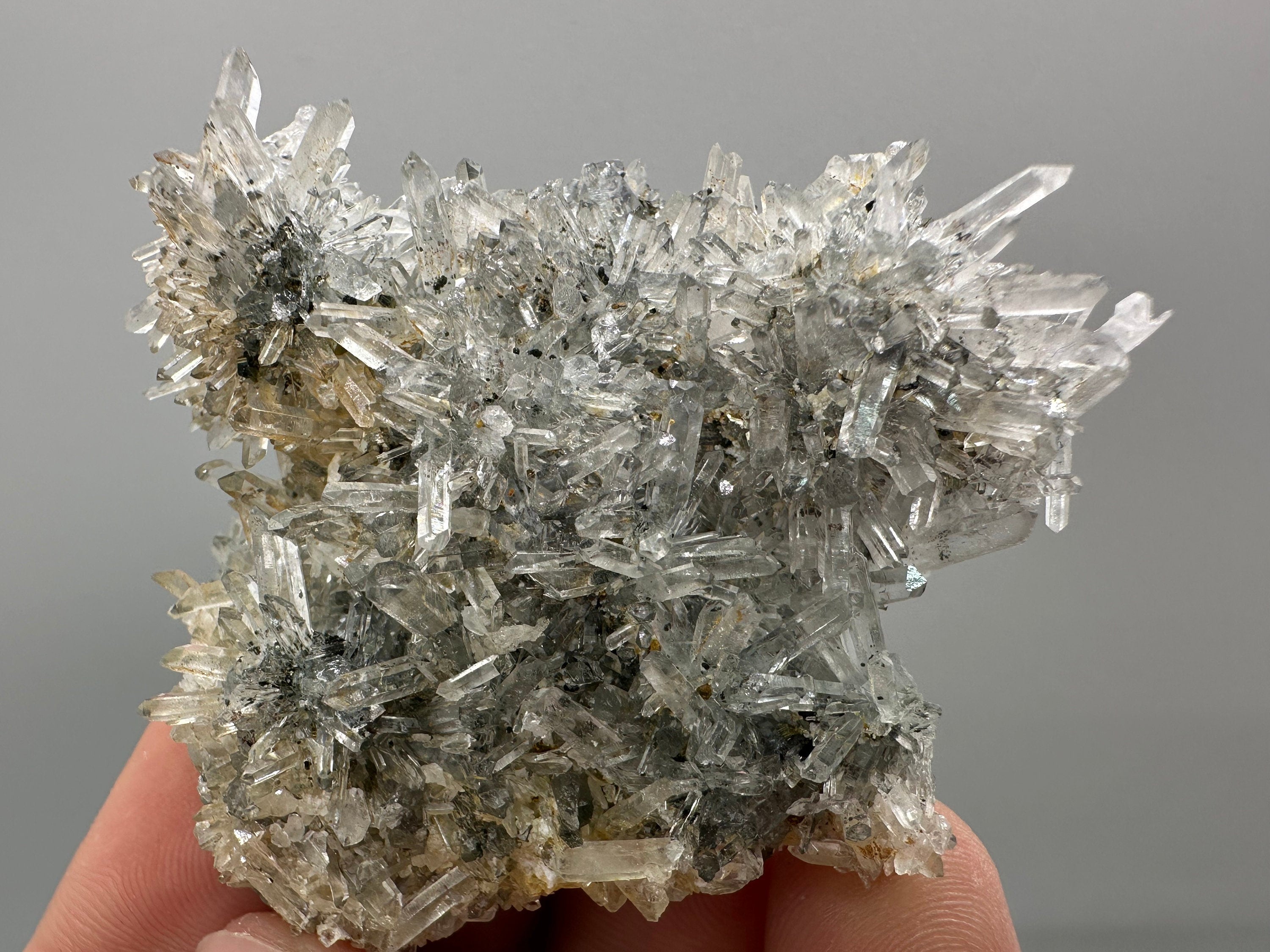 Pyrite Sphalerite on Quartz Micro Crystal Cluster - Borieva Bulgaria