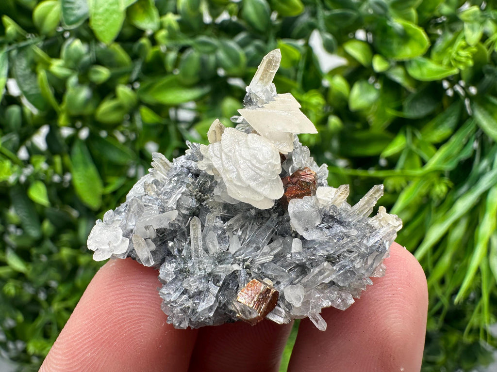 Quartz with Calcite and Chlorite: Borieva Mine Crystal Souvenir