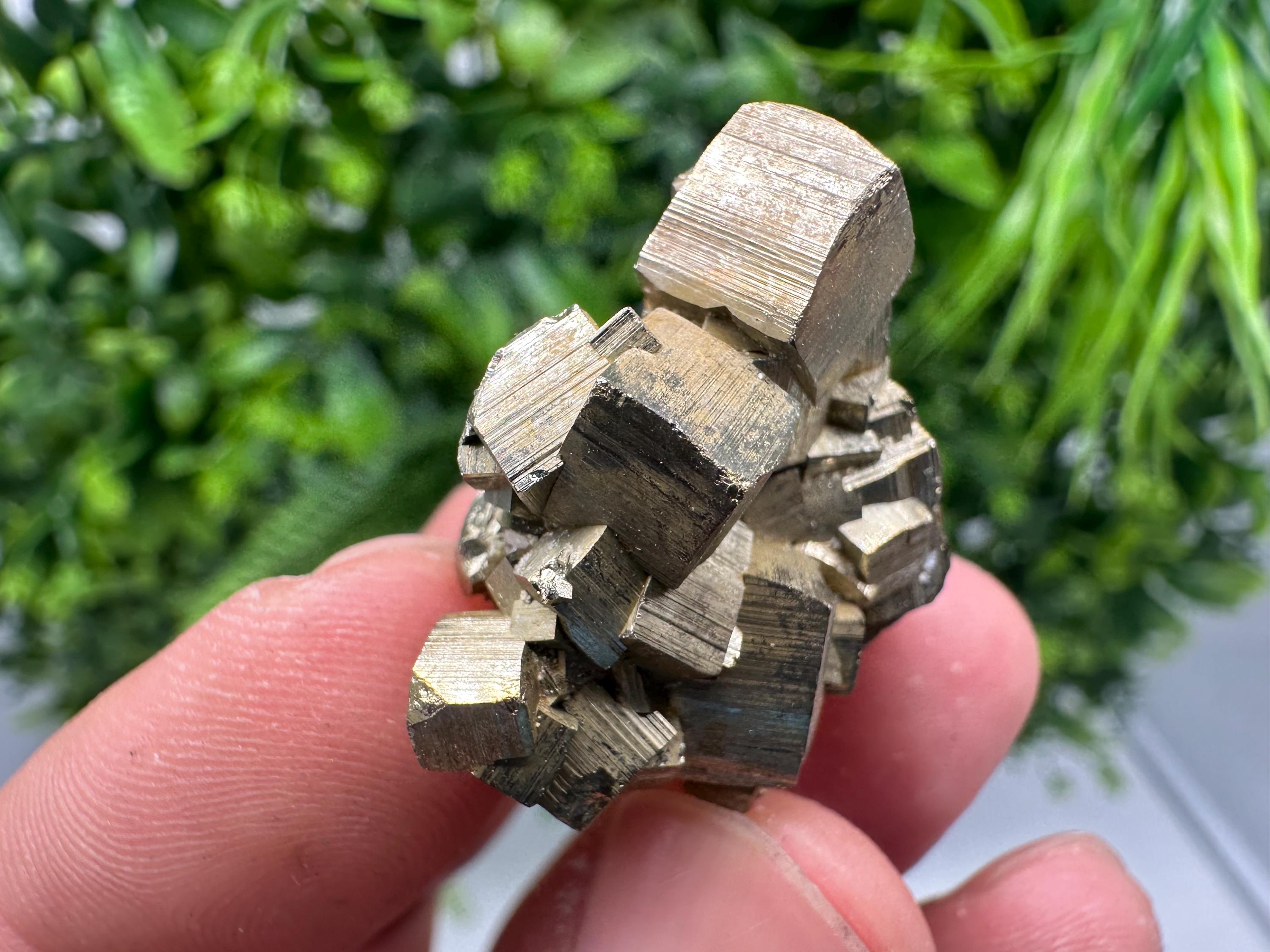 Rainbow Pyrite with Calcite, Natural Mineral Souvenir from Bulgaria
