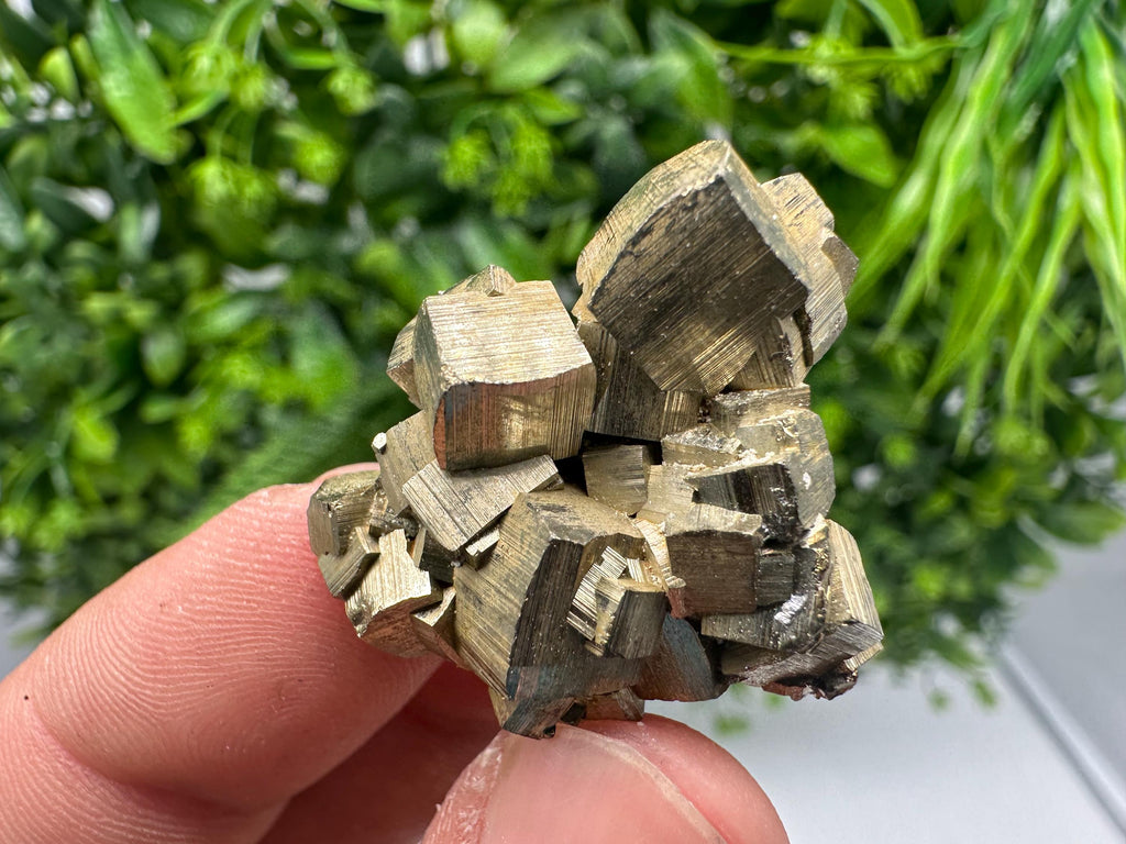 Rainbow Pyrite with Calcite, Natural Mineral Souvenir from Bulgaria