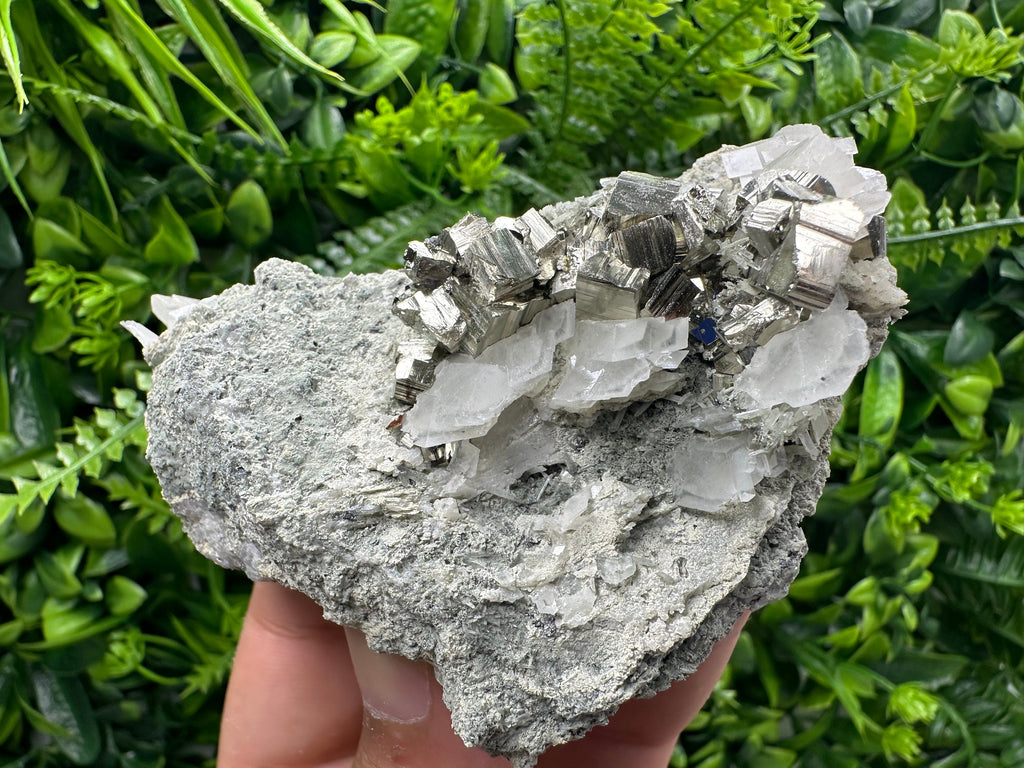 Pyrite Calcite on Matrix, Bulgaria Mineral Specimen, Home Decor Stone