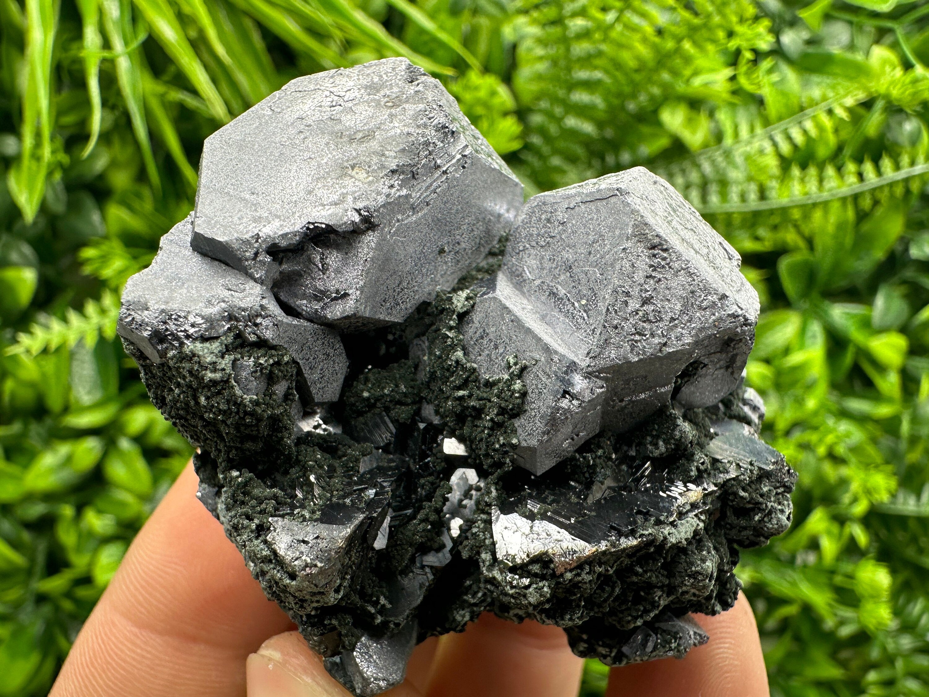 Galena Sphalerite Chlorite Crystal Cluster, Bulgaria Mineral Specimen