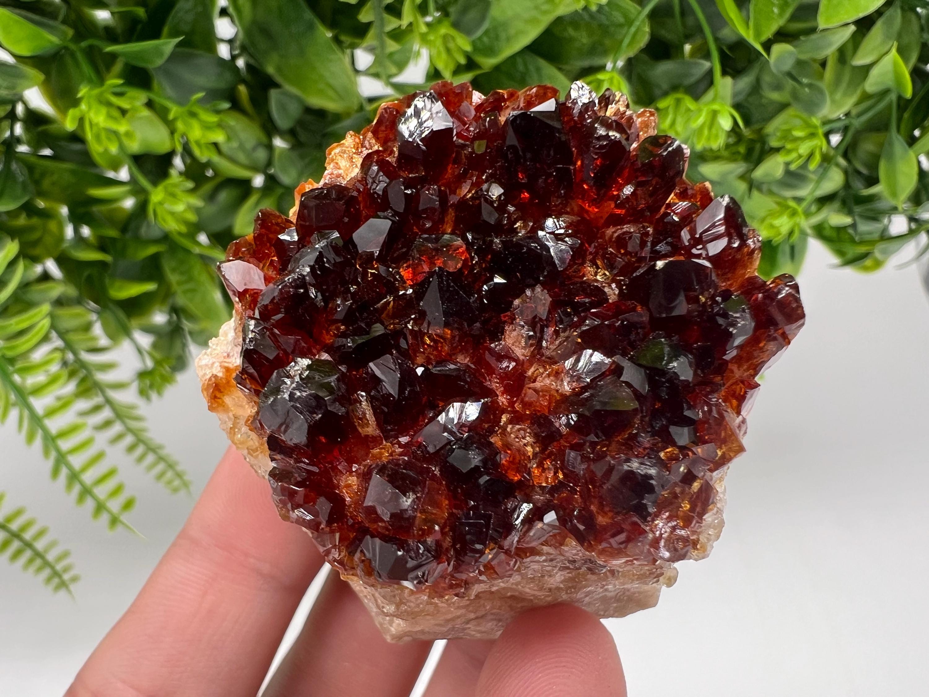 Citrine Crystal Cluster with Hematite Inclusions, Brazil