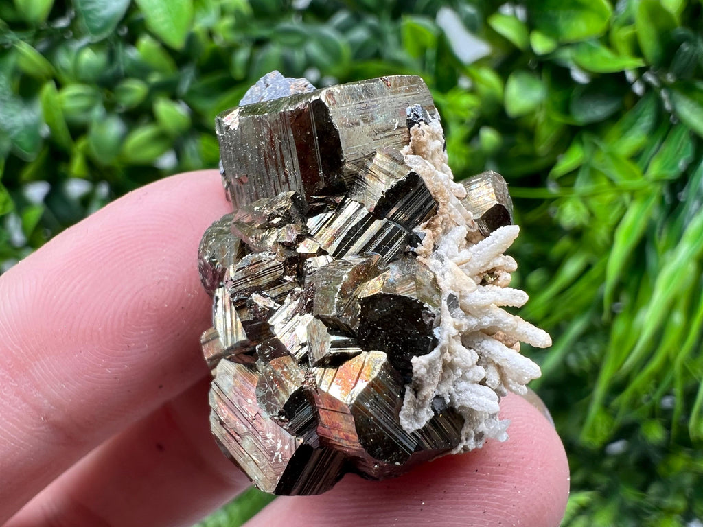 Wonderful Rainbow Pyrite whit Calcite,natural minerals souvenir Crystal,collection stone,rare minerals,home decor,Borieva Bulgaria
