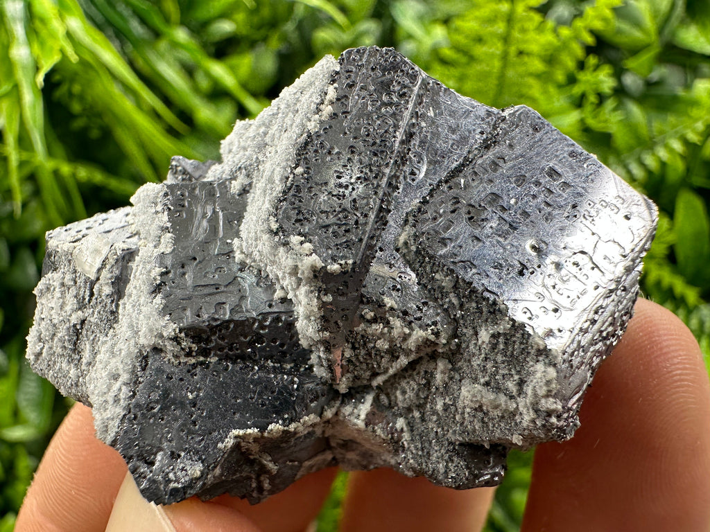 Shiny Galena with Calcite Cluster, Batantci Mine Mineral Specimen