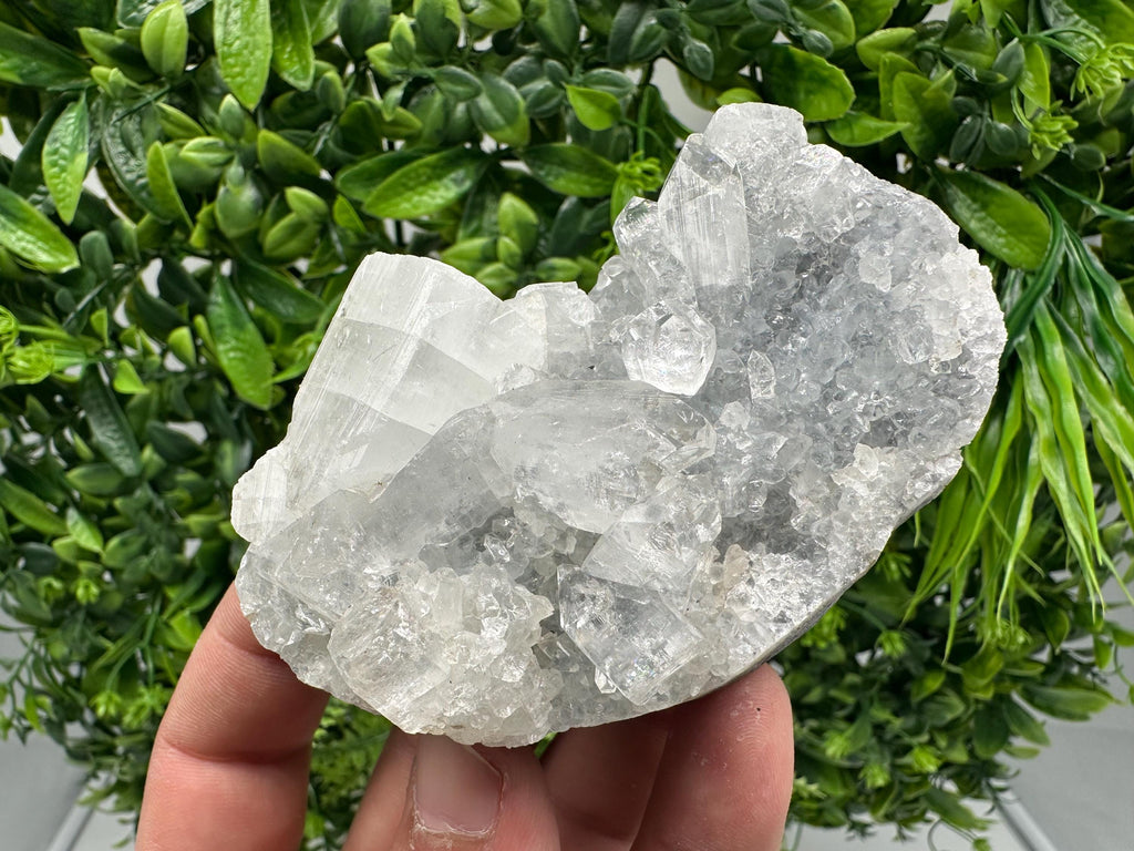 Apophyllite Stilbite on Chalcedony: Natural Mineral Specimen, India
