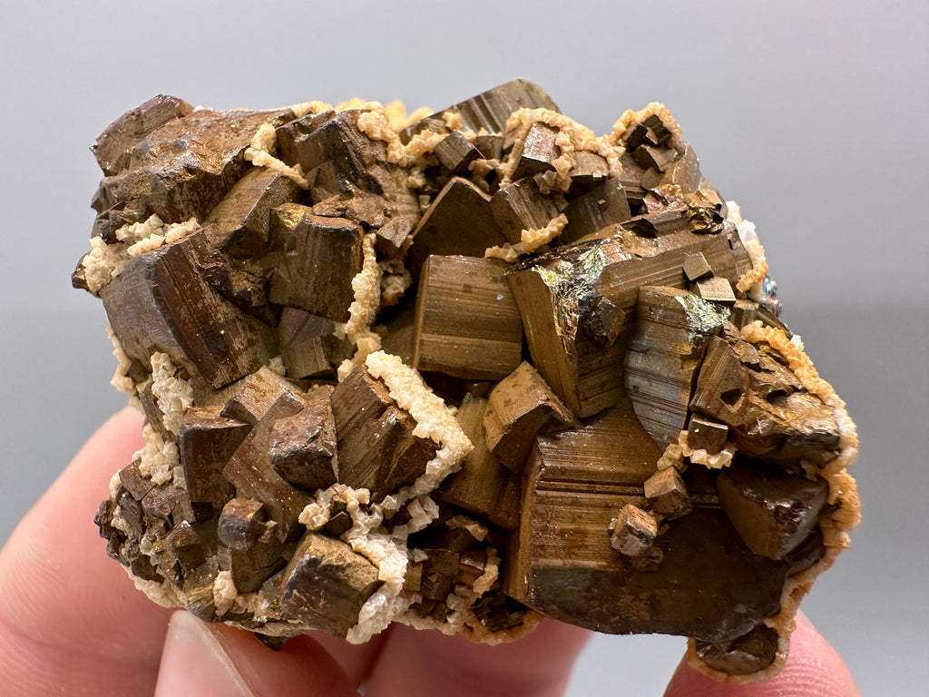 Pyrite with Iron Oxide & Dolomite, Bulgaria Mineral Specimen
