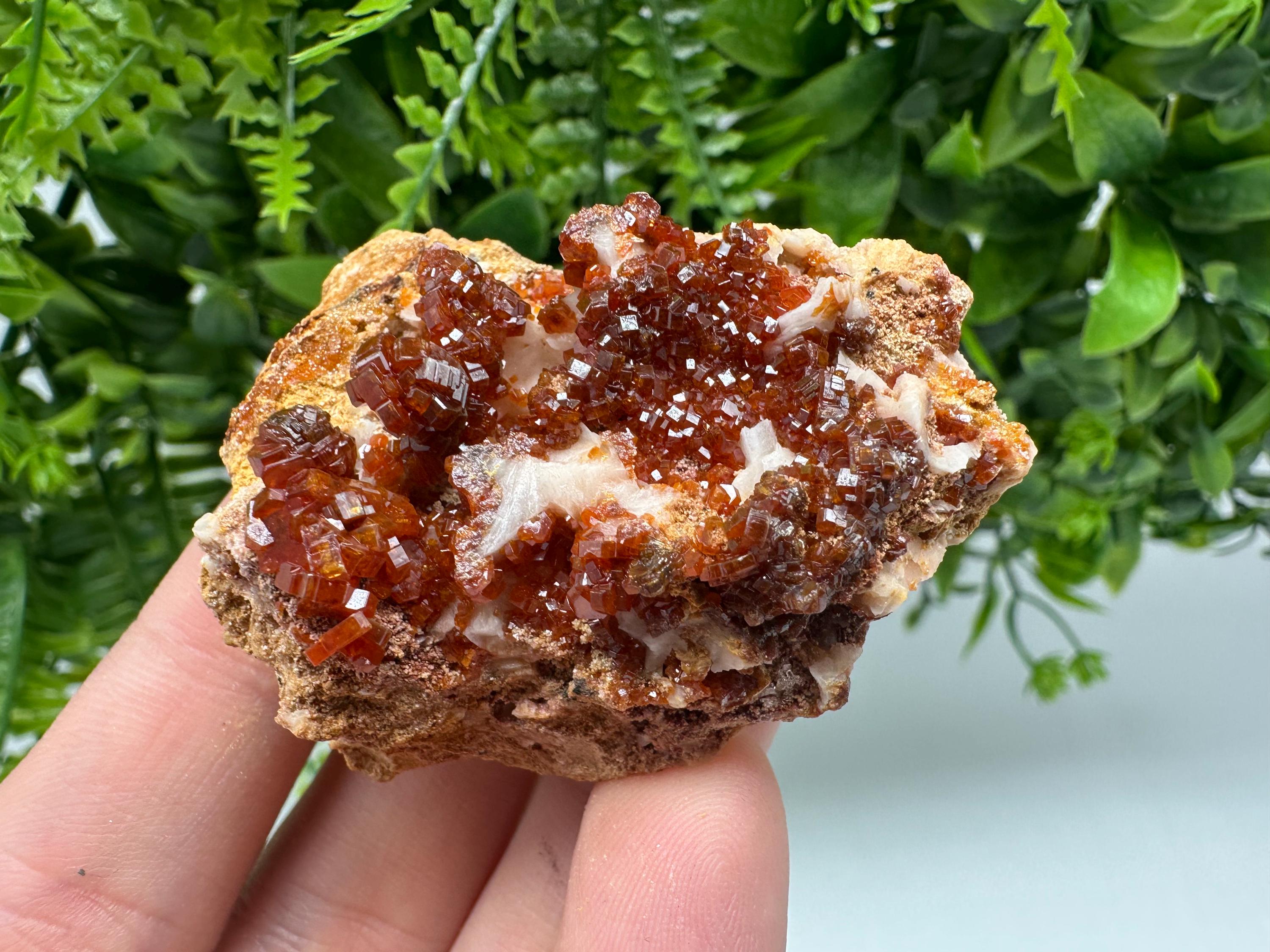 Red Vanadinite on Barite from Marocco,crystal minerals Speciment cluster Vanadinite crystal Vanadinite Geology Vanadinite cluster minerals