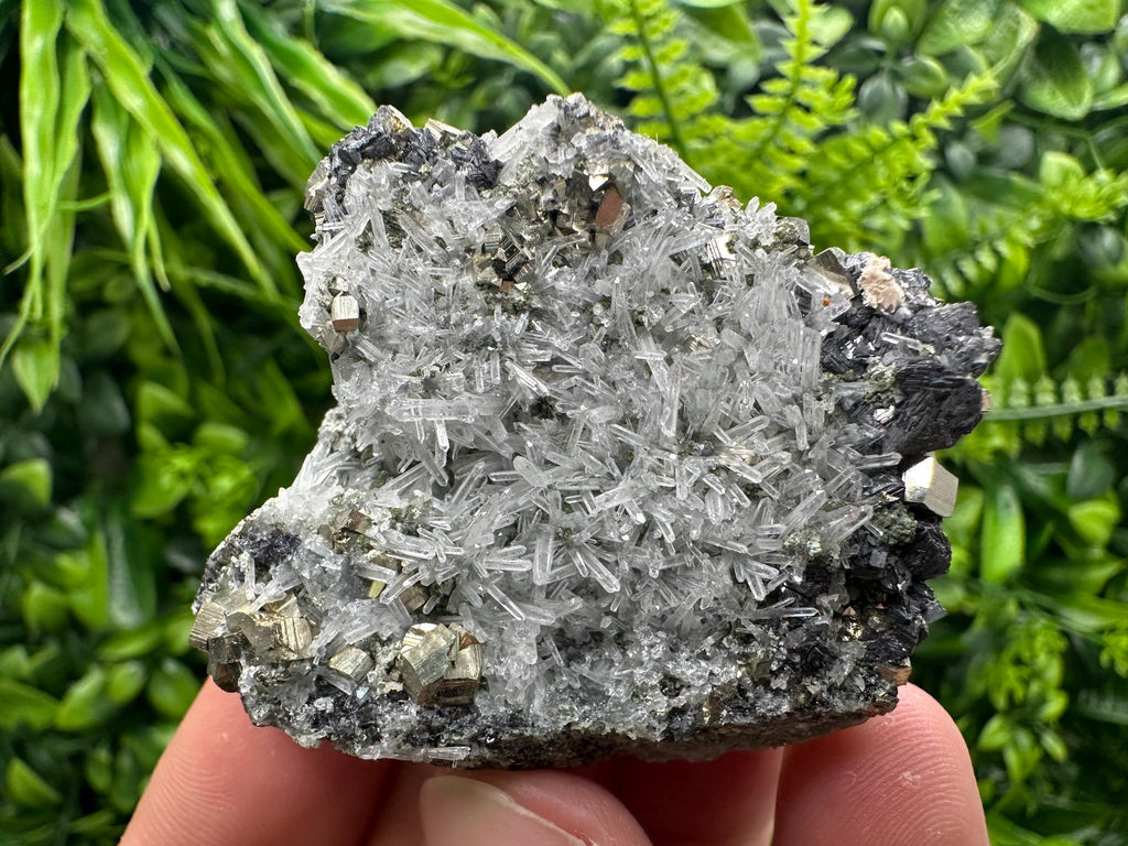 Quartz with Pyrite Crystal: Natural Mineral Specimen, Home Decor