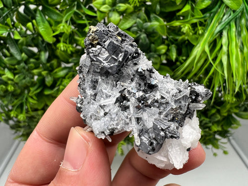 Aesthetic Natural shiny Galena whit Siderite and Quartz from 9 th September mine,Bulgaria,collection specimen,rare galena,Galena cluster
