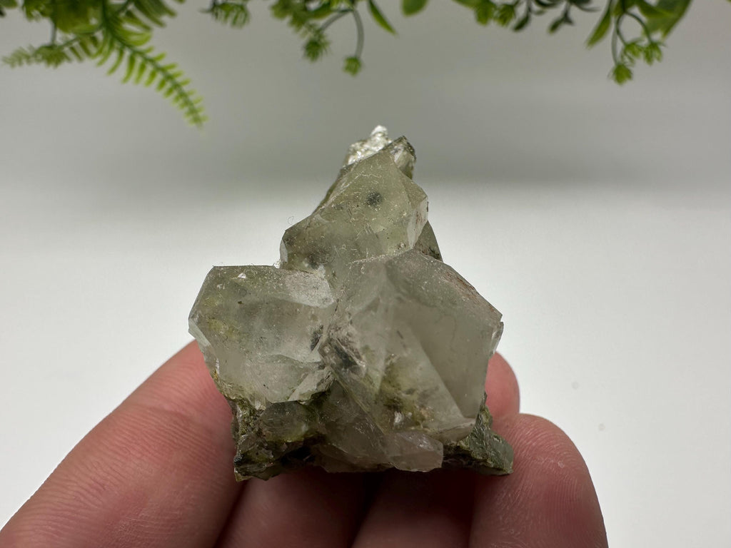 Rare Green Epidote Quartz Crystal Cluster - Eastern Anatolian Turkey