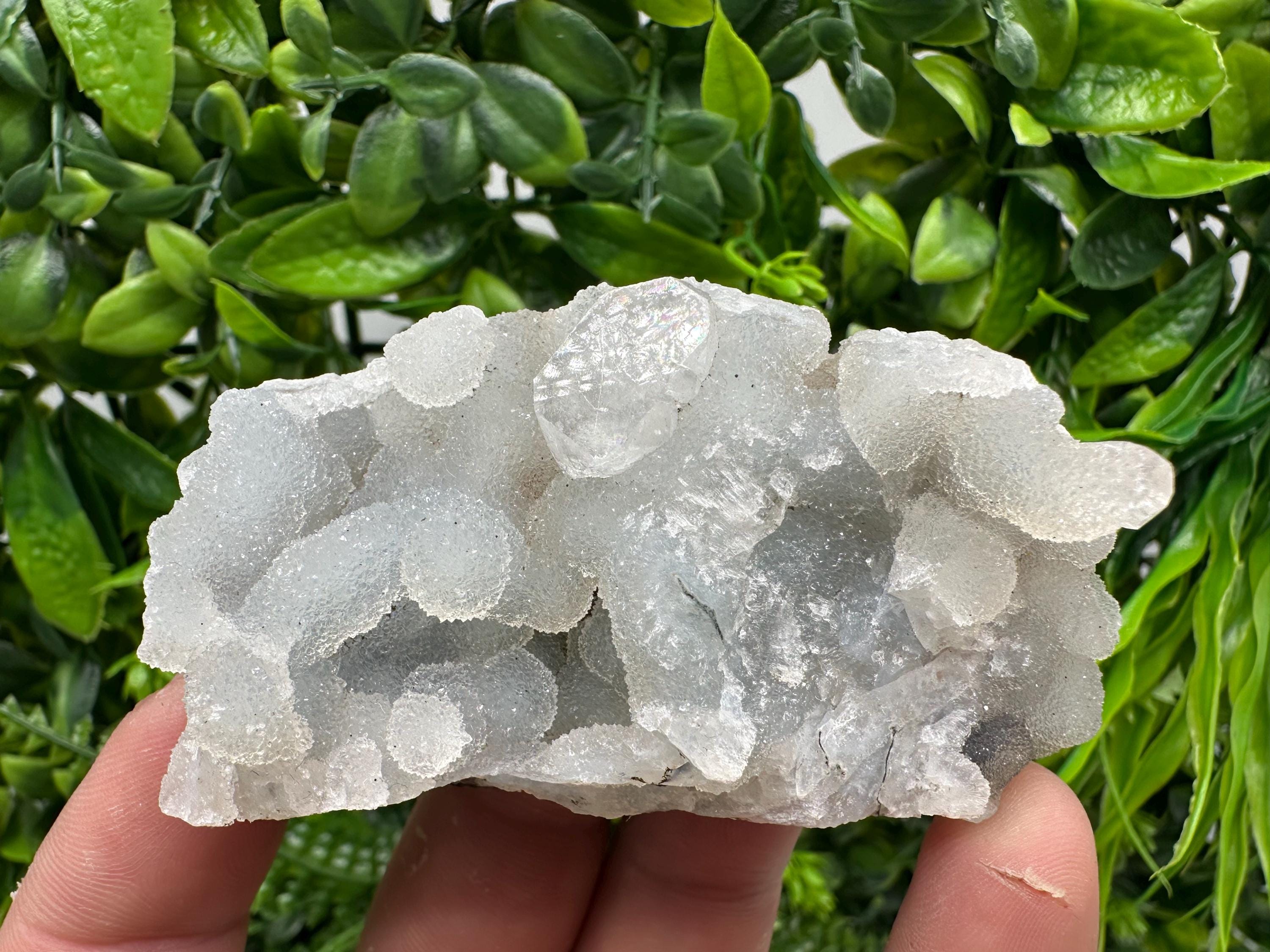 Apophyllite Stilbite on Chalcedony, India Mineral Specimen