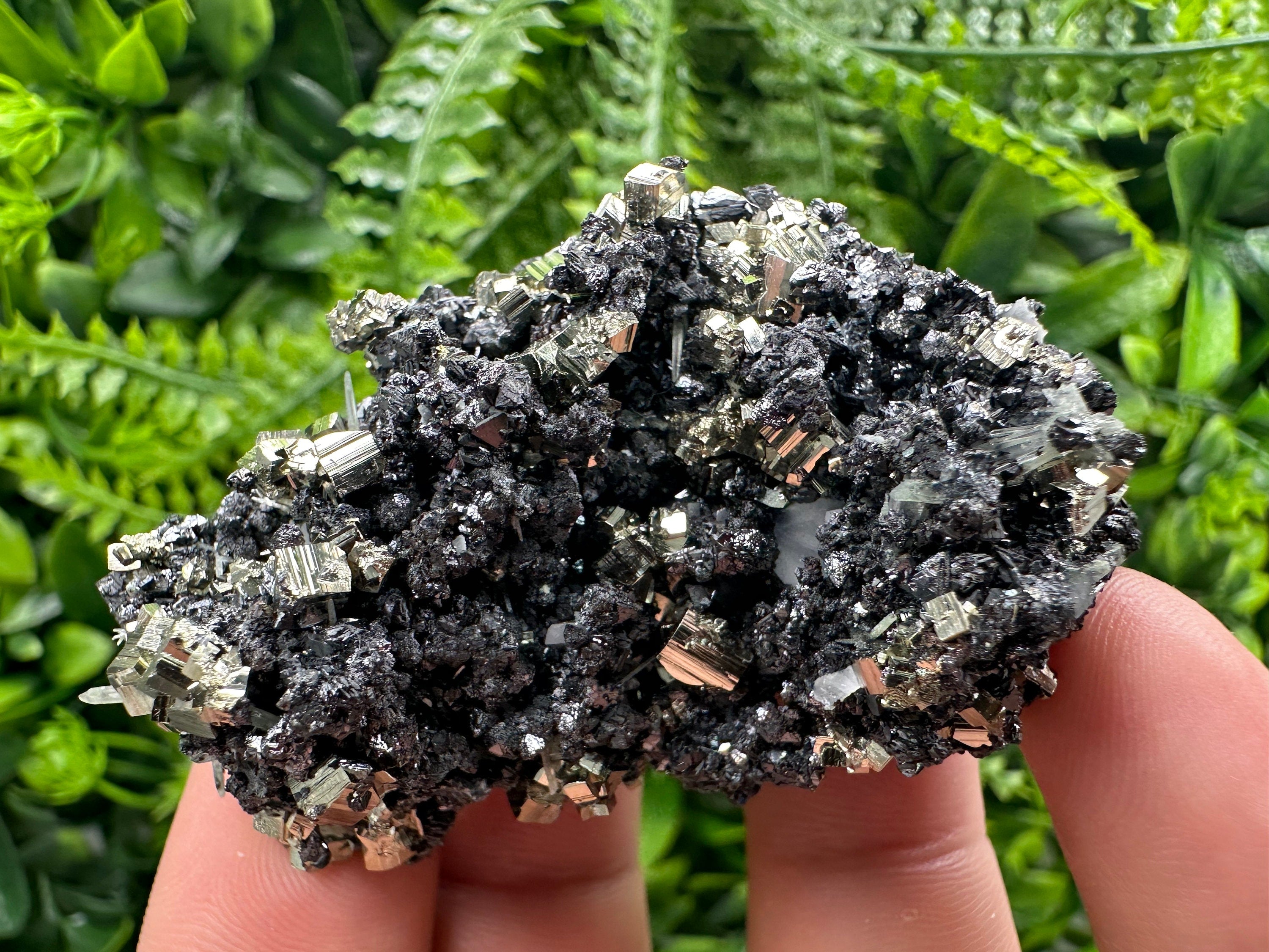 Golden Pyrite with Sphalerite, Bulgaria Mineral Specimen