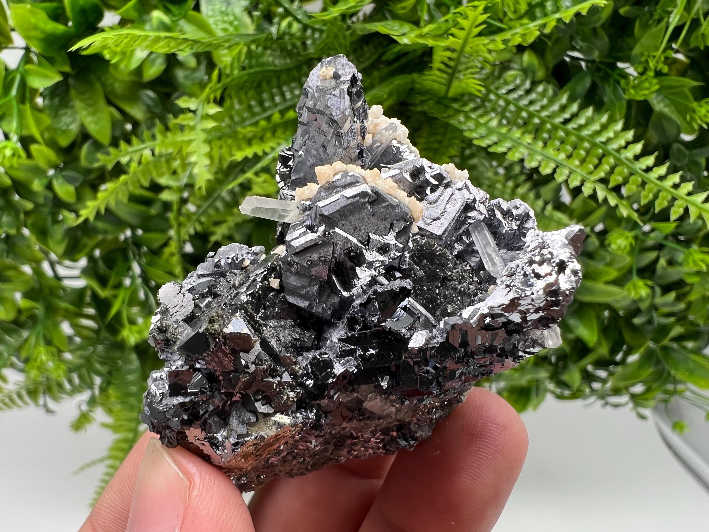 Collected Skeletal GALENA,Sphalerite,Quartz,Calcite from Krushev dol mine,Madan,Bulgaria,natural,collectible mineral specimen home decor