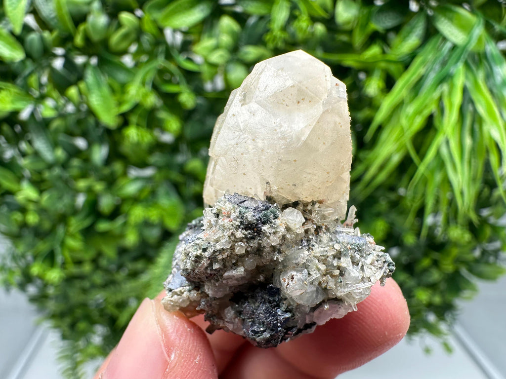 Wonderful Calcite on Quartz white Sphalerite, from Borieva mine,Bulgaria,natural,collection mineral specimen,Home decor crystal,gift,healing
