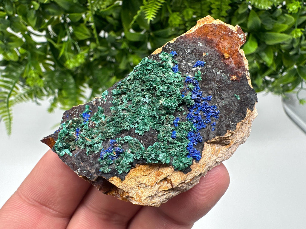 Moroccan Azurite Malachite Specimen: Rare Crystal Mineral Decor