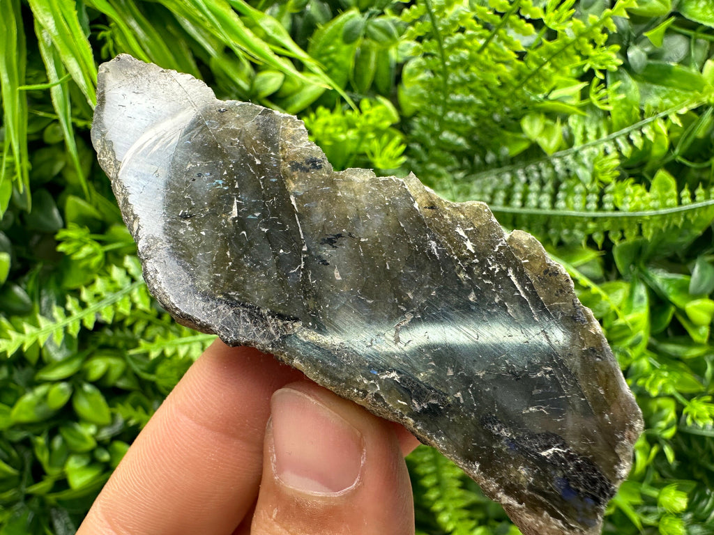 Polished Multifire Labradorite Slab: Raw Crystal Decor