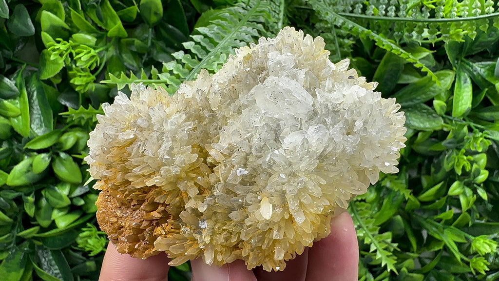 Quartz with Limonite: Natural Crystal Home Decor (10/6.5/4 cm)