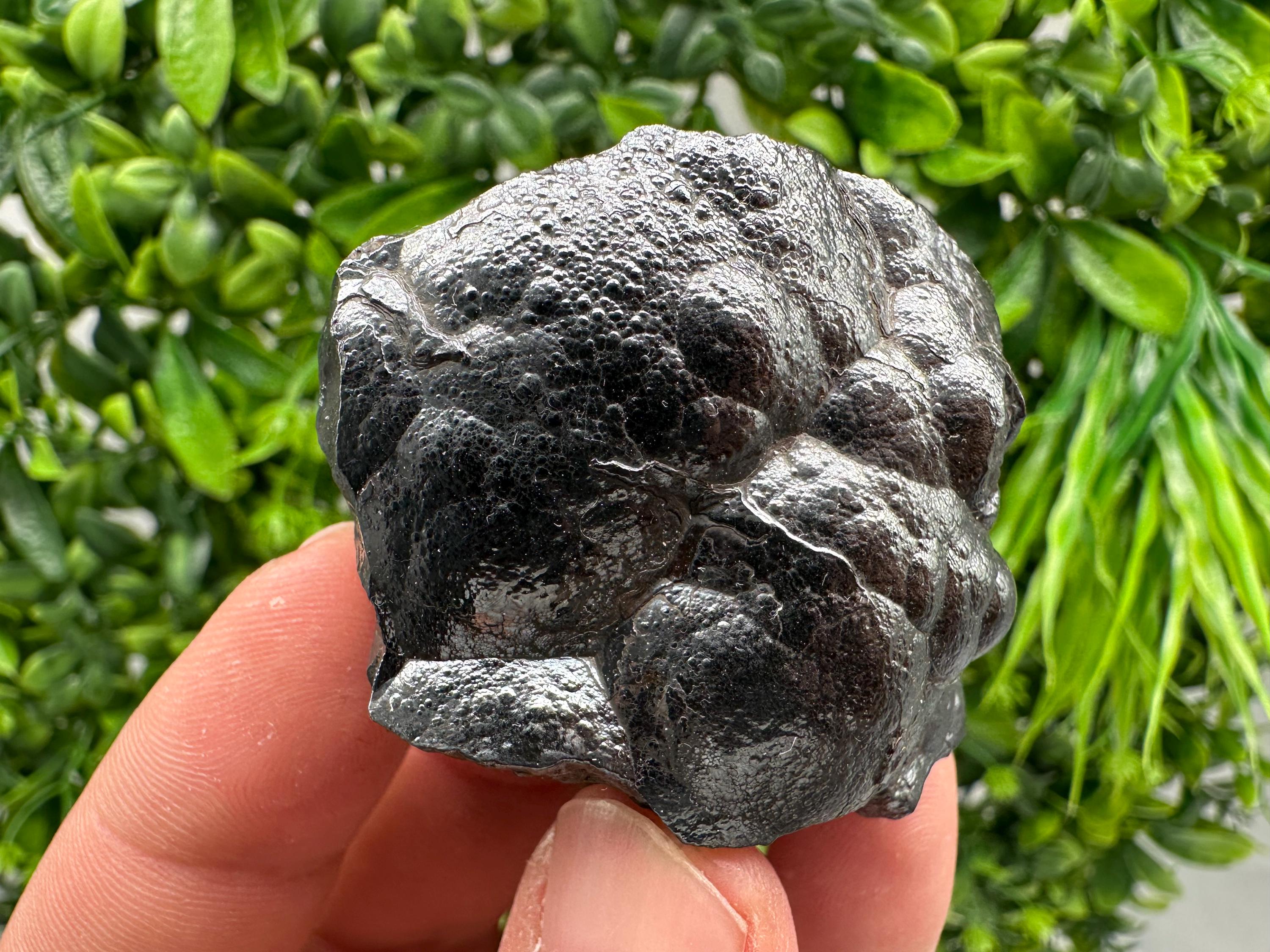 Botryoidal Black Hematite Specimen: Moroccan Crystal for Reiki Chakra