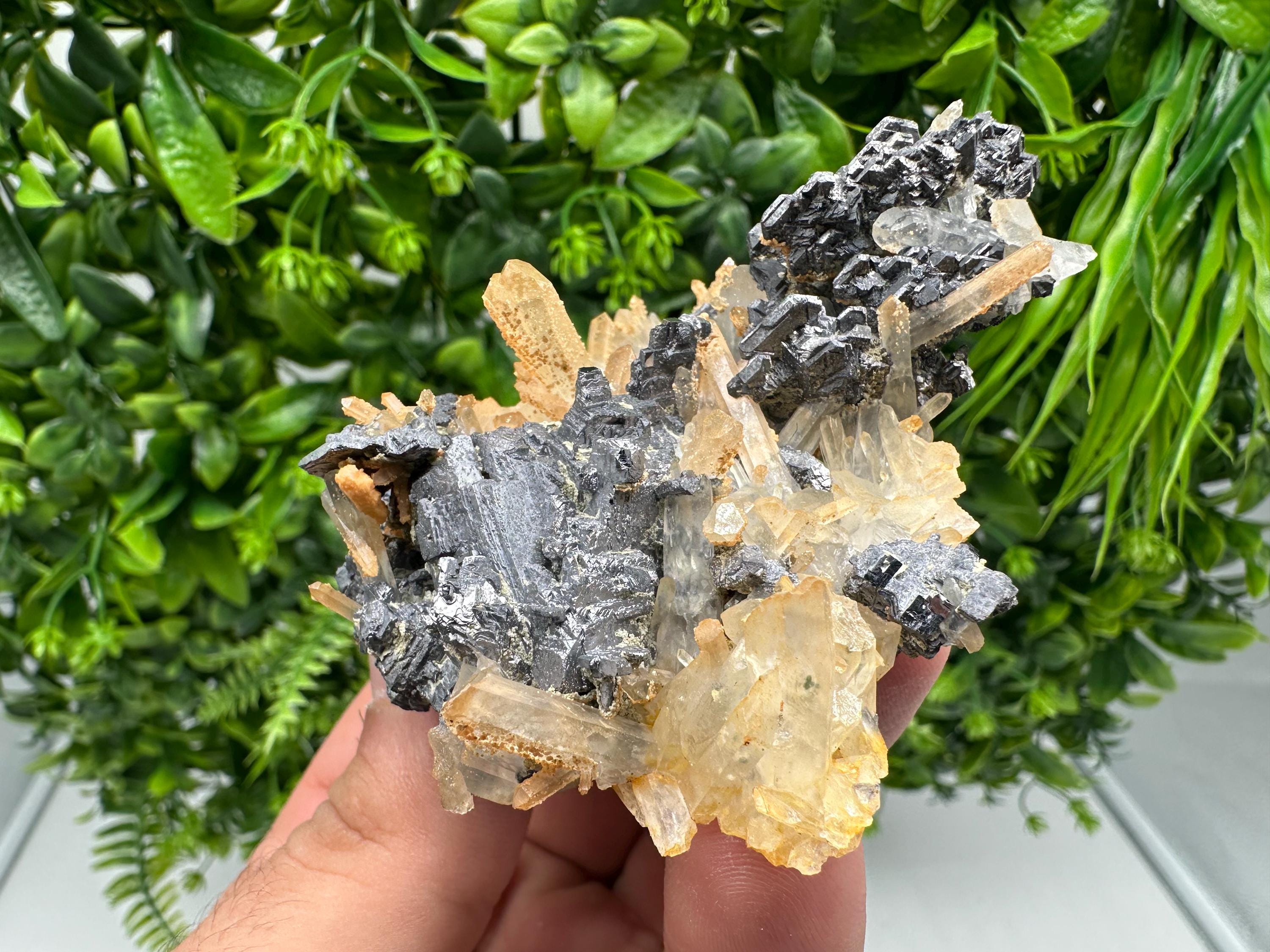 Galena Cluster with Siderite and Quartz: 9th September Mine, Bulgaria