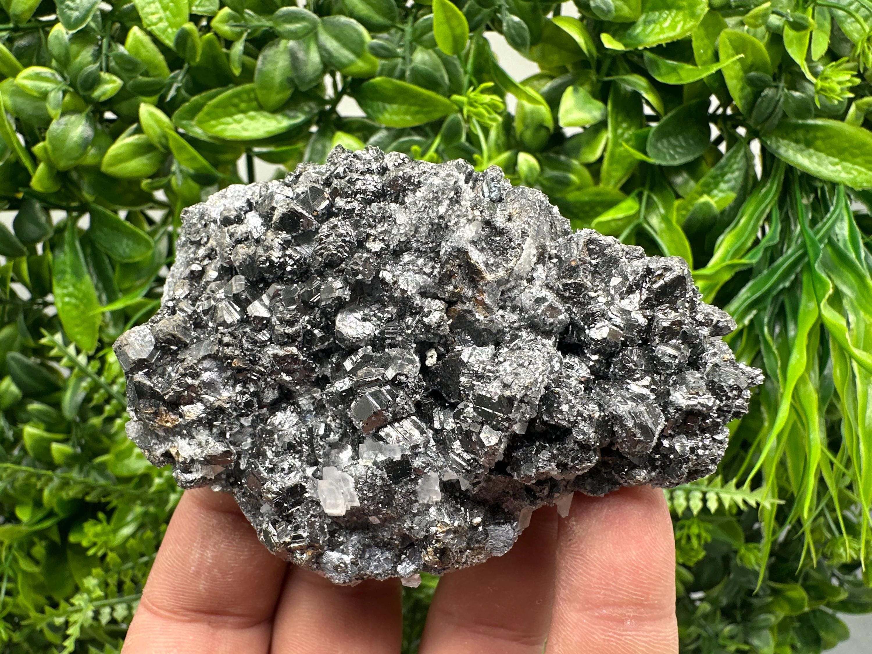Sphalerite on Green Quartz, Borieva Mine Mineral Specimen