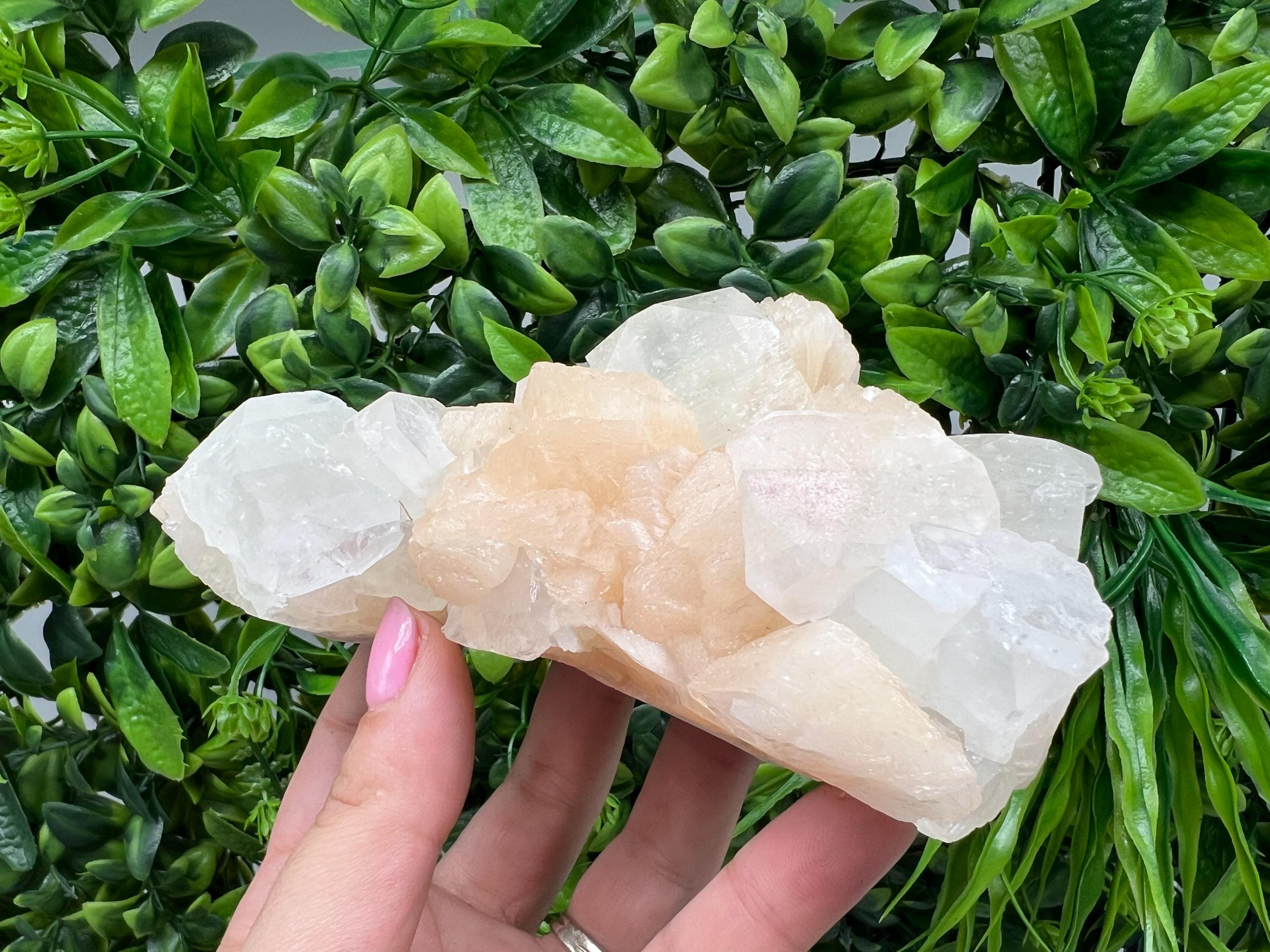 Apophyllite Stilbite on Chalcedony: Natural Mineral Specimen, India