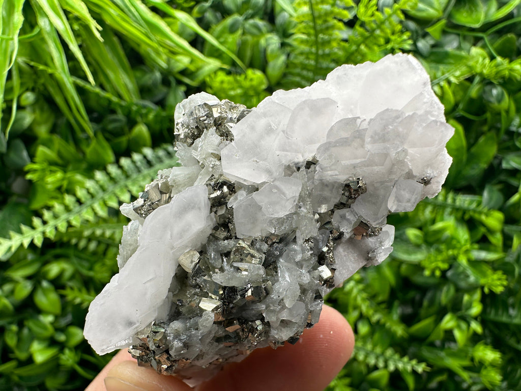 Pyrite Calcite on Quartz, Borieva Bulgaria Mineral Specimen, Home Decor