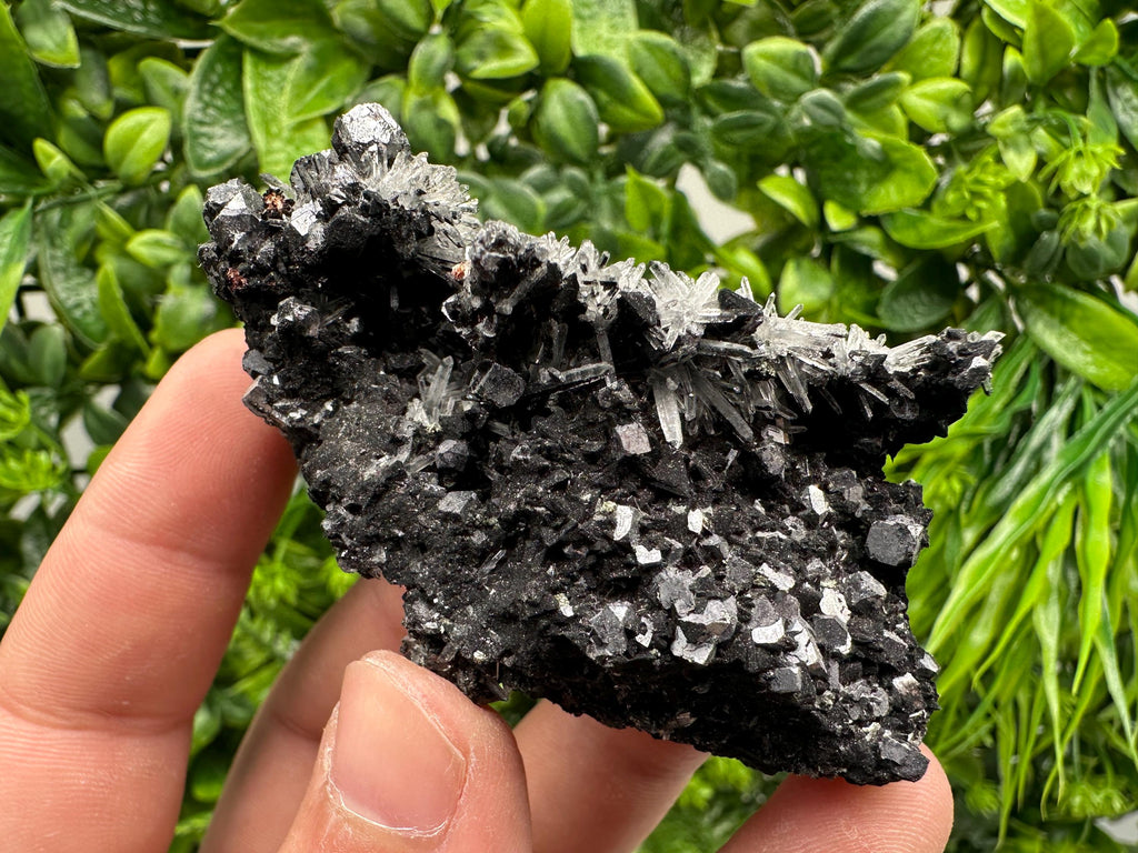 Galena, Quartz, Calcite on Chlorite, Borieva Mine Mineral Specimen