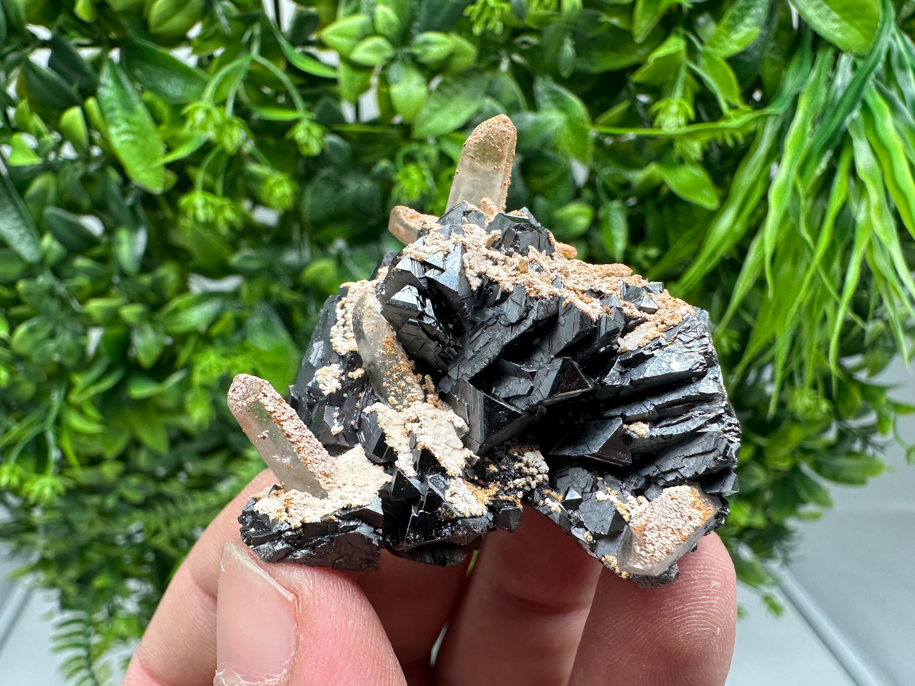 Wonderful Sphalerite Chalcopyrite on Green Quartz whit Hematite feom 9 th September mine,Bulgaria,natural,collection mineral specimen,gift