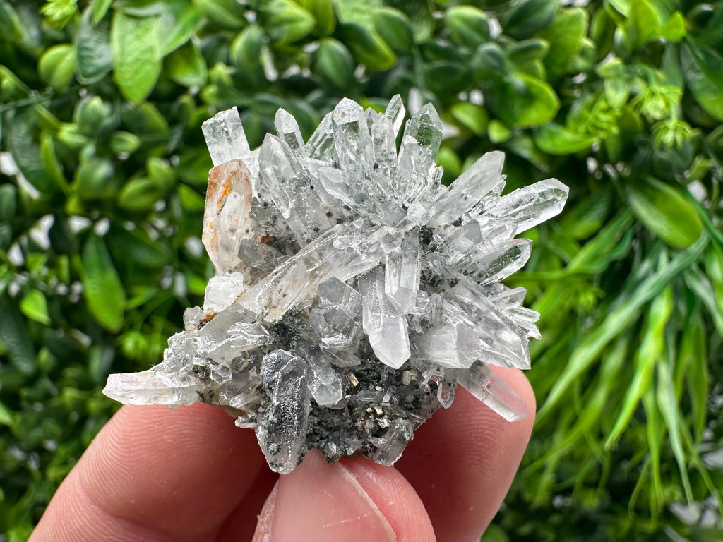 Lovely specimen Green Quartz inclusions Chlorite and Sphalerite/ Natural minerals/ Souvenir crystal gift minerals famous 9th September/Madan