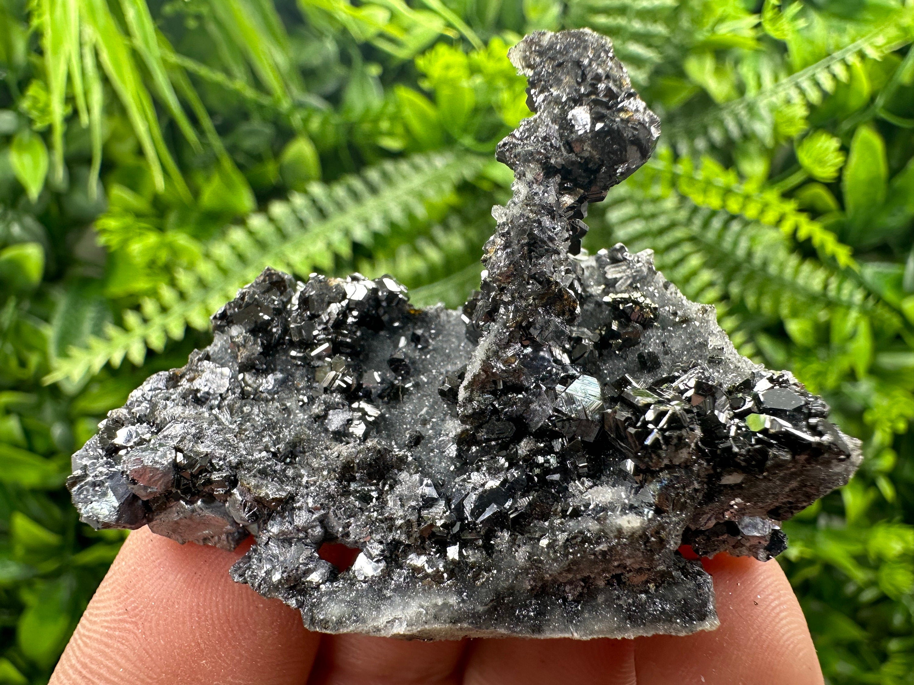 Galena Pyrite Sphalerite on Quartz Crystal, Bulgaria Mineral Specimen