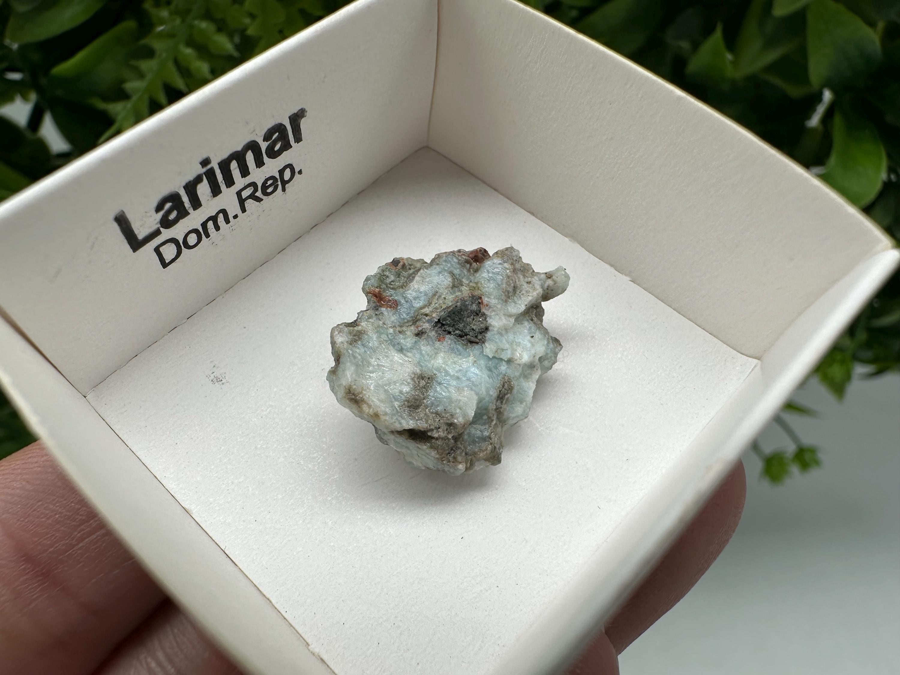 Rare Raw Larimar Specimen: Dominican Republic Crystal BOX 4/4 cm