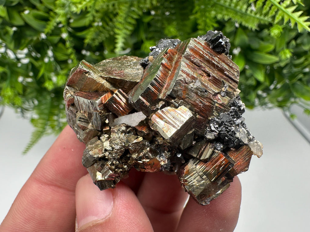 Wonderful Rainbow Pyrite whit Calcite,natural minerals souvenir Crystal,collection stone,rare minerals,home decor,Borieva Bulgaria