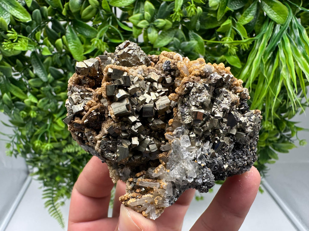 Stunning Pyrite on Quartz,Calcite from Borieva mine,Madan,Bulgaria,natural,collectible mineral specimen,home decor stone,collection crystal