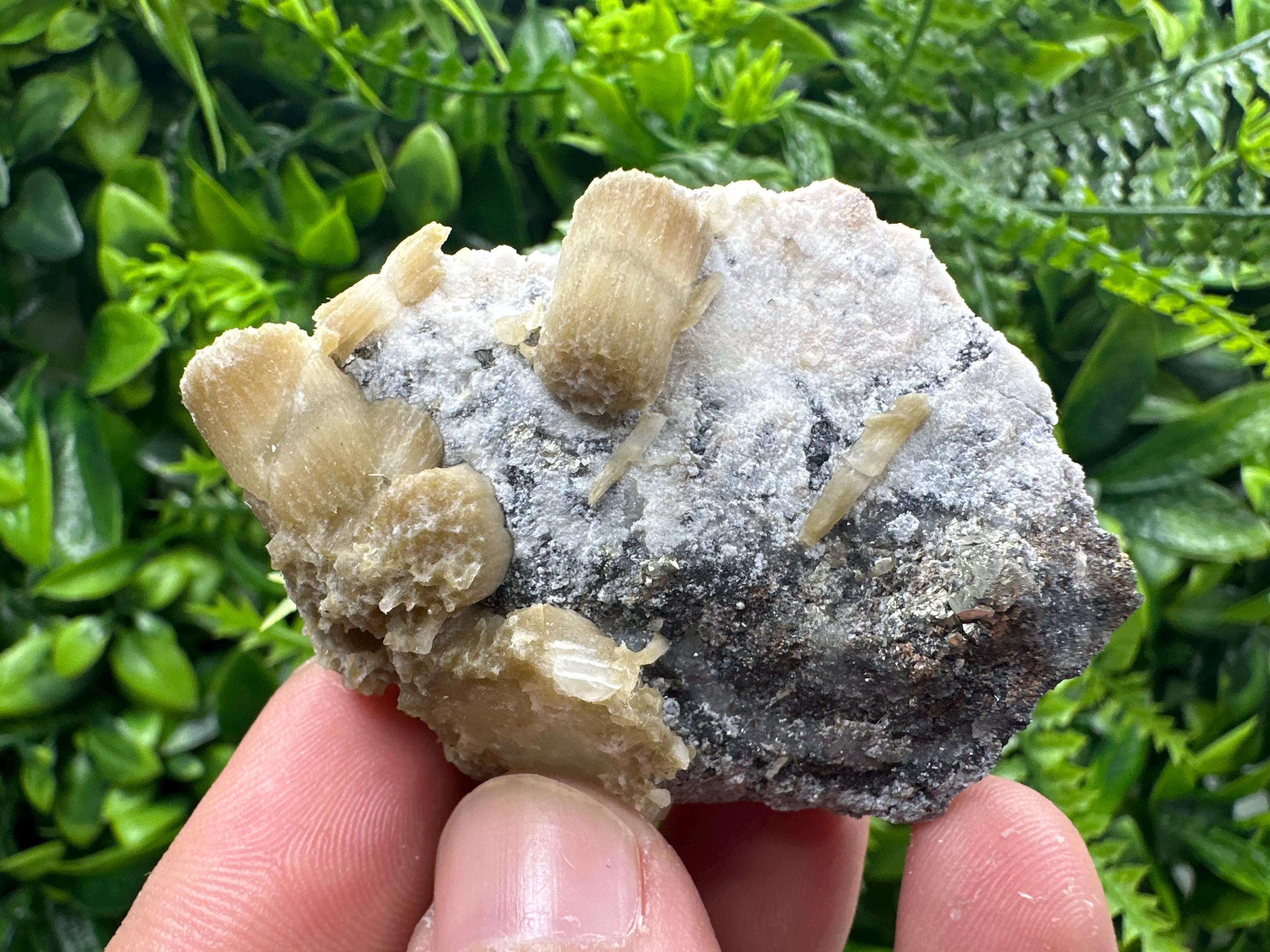 Rare Calcite Cluster on Matrix, Bulgarian Mineral Specimen