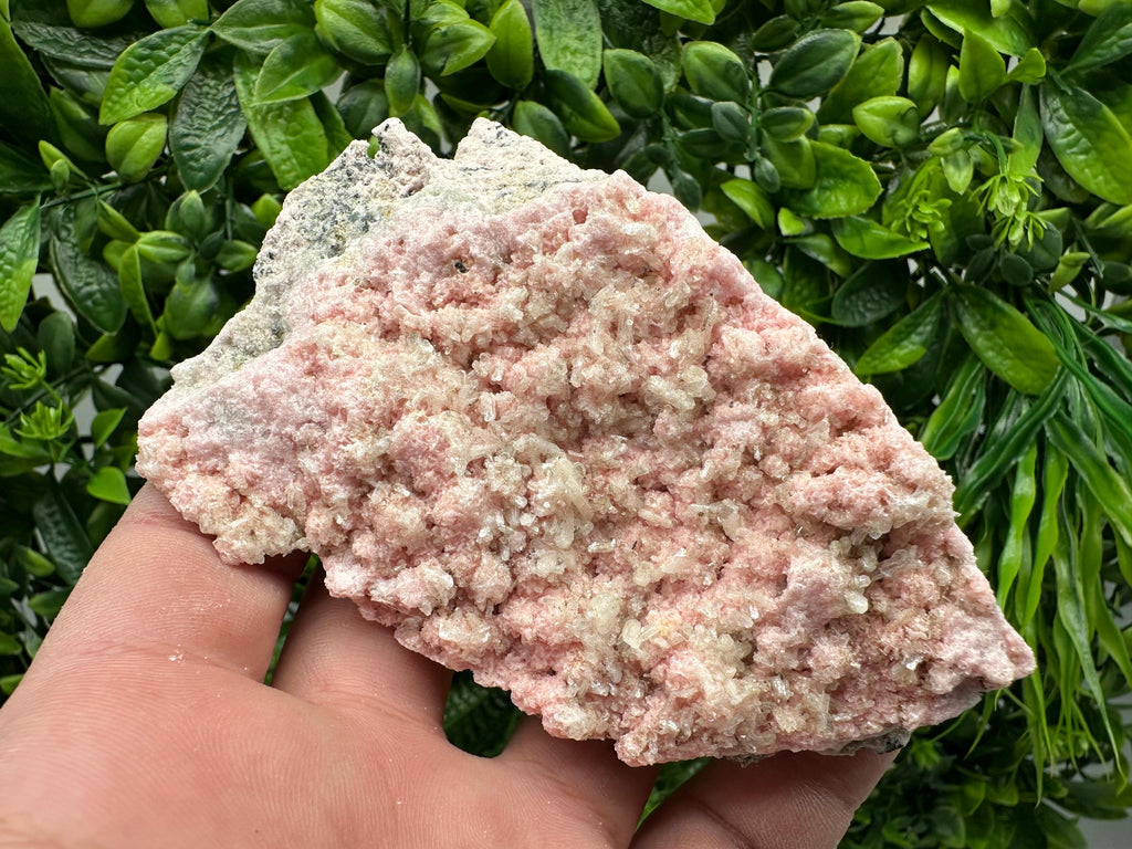 Rhodochrosite on Quartz: Pink Mineral Specimen, Starnica Mine