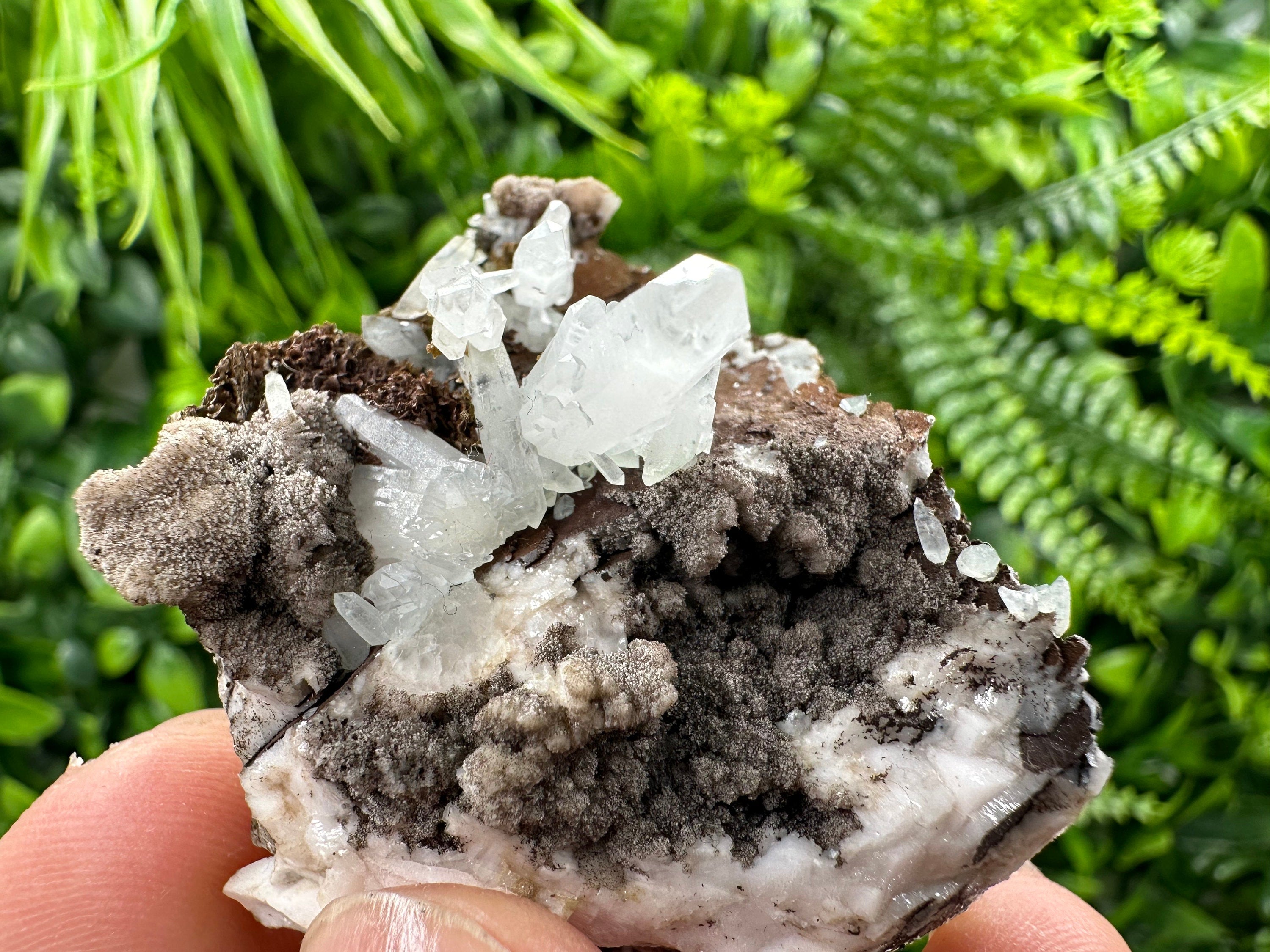 Quartz with Chlorite, Rhodochrosite, Siderite Crystal Home Decor