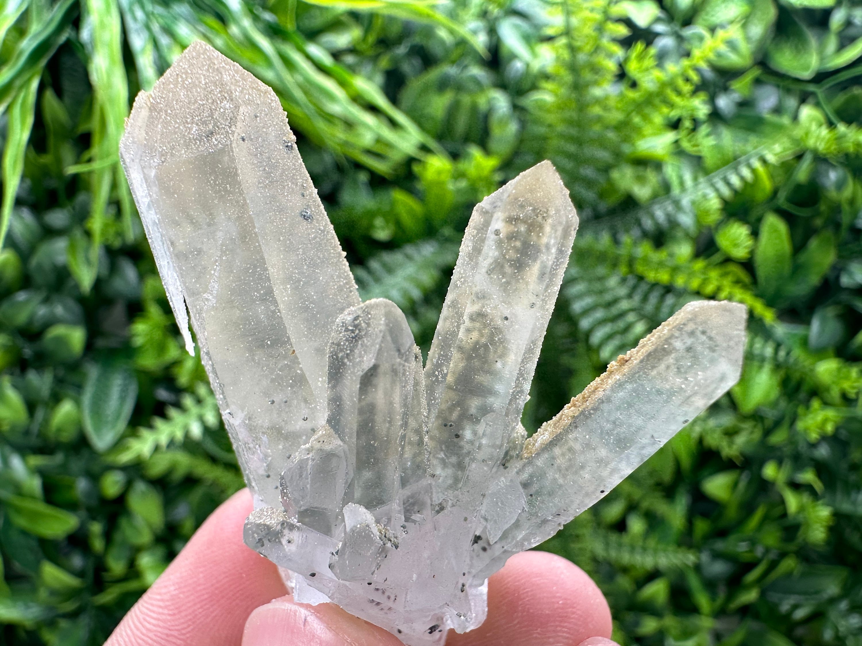 Green Quartz Specimen: Chlorite and Sphalerite Inclusions, Natural Minerals