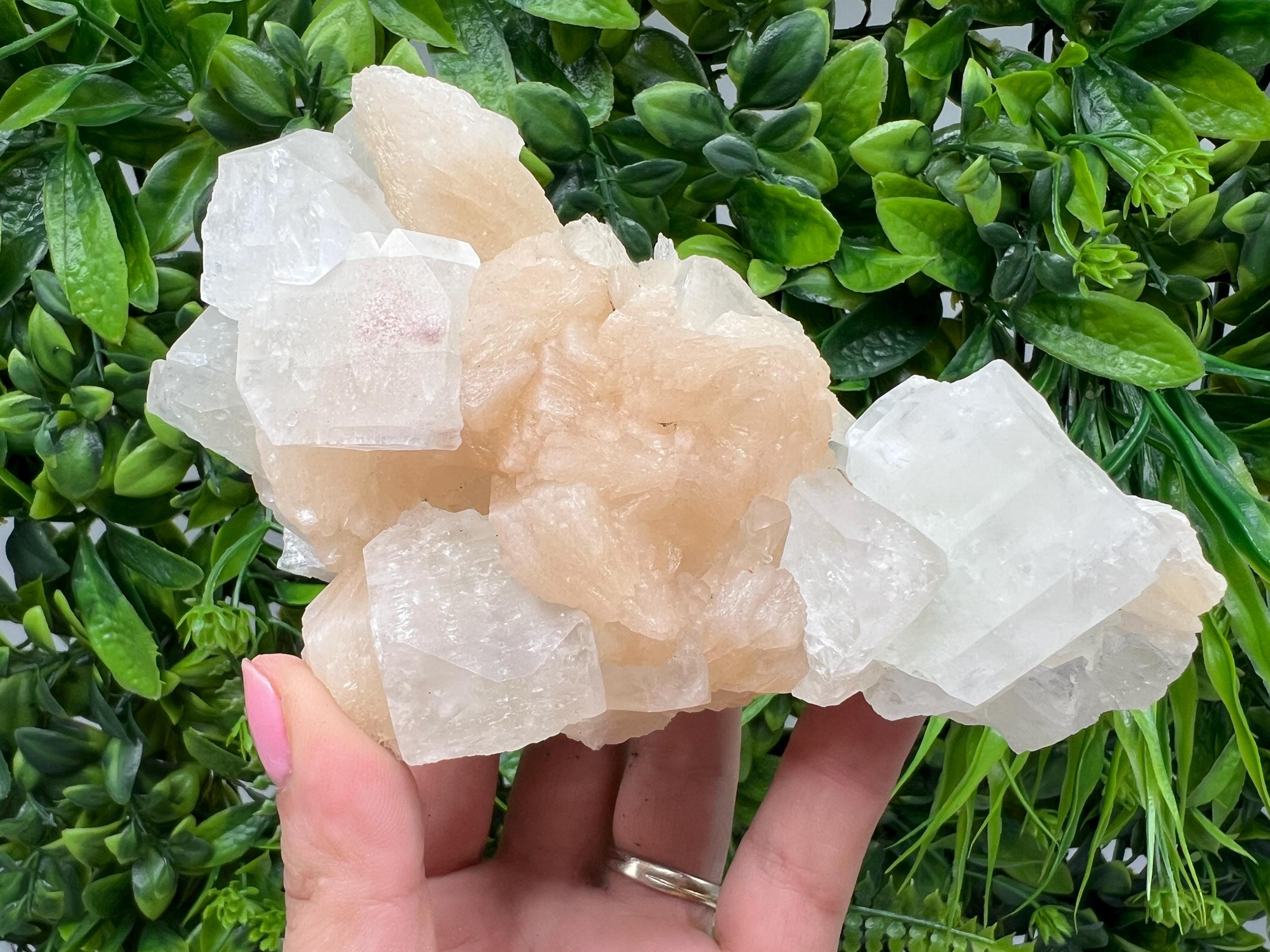 Apophyllite Stilbite on Chalcedony: Natural Mineral Specimen, India