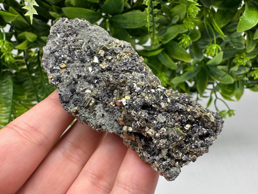 Wonderful Pyrite on Green Quartz,natural,collection mineral,gift,home decor stone,rare crystal,collection Borieva mine,Madan,Bulgaria