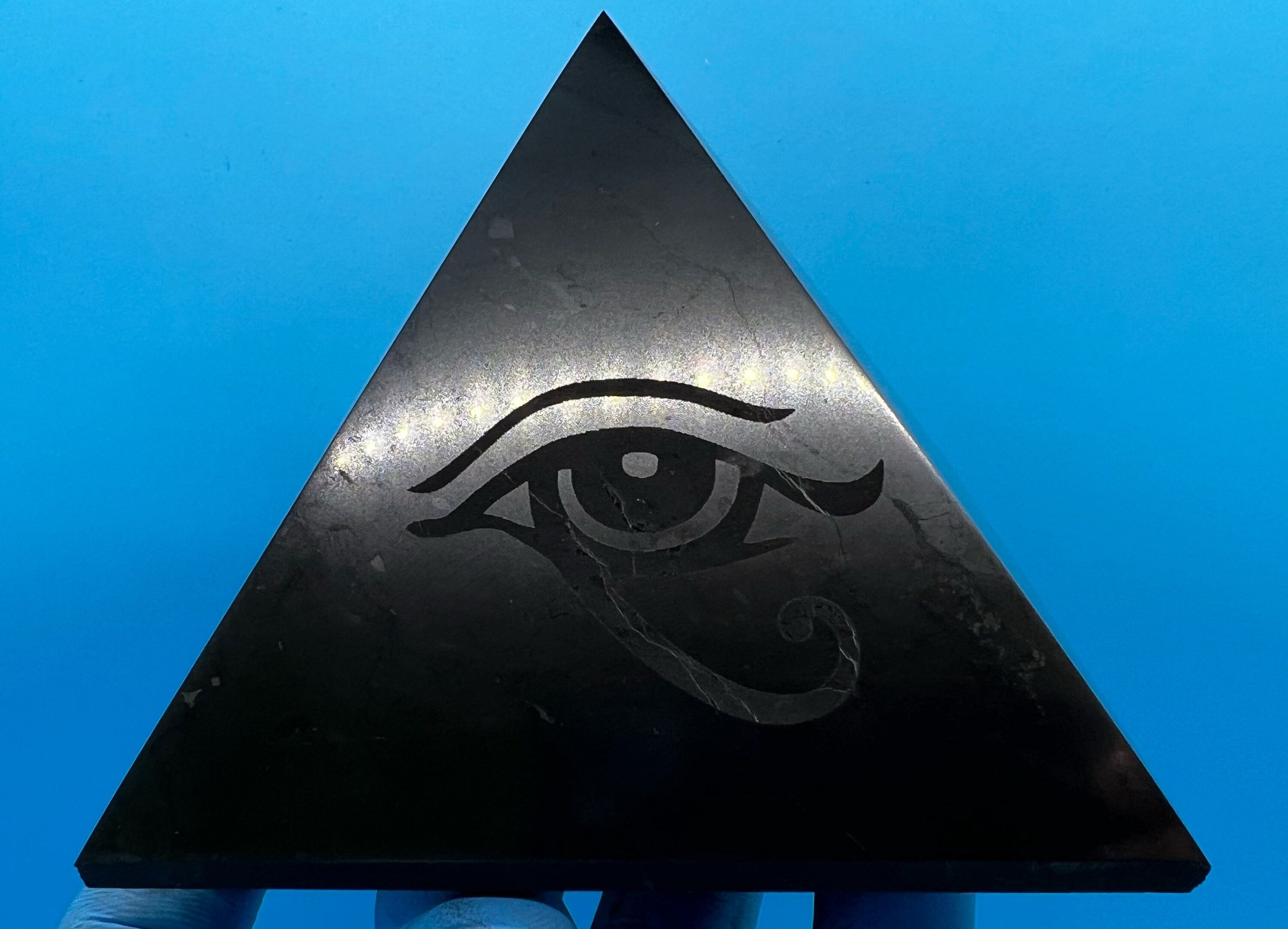 Shungite Pyramid (10cm): EMF & 5G Protection, Healing Crystal