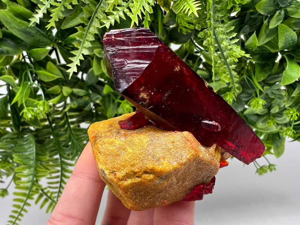 XXL Lab-Grown Red Pruskite Crystal on Matrix