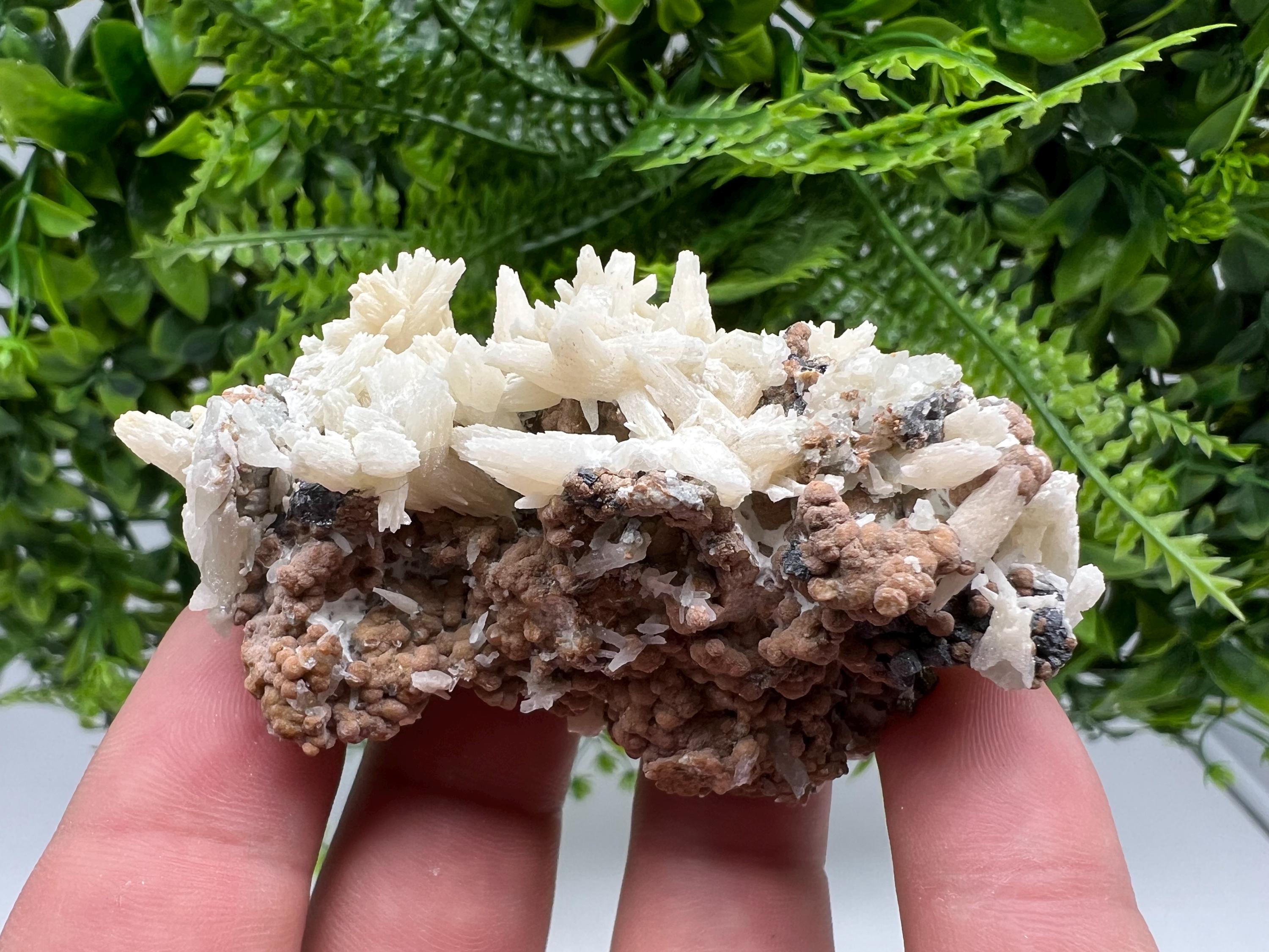 Calcite on Quartz Mineral Specimen: Madan Bulgaria Collectible Stone
